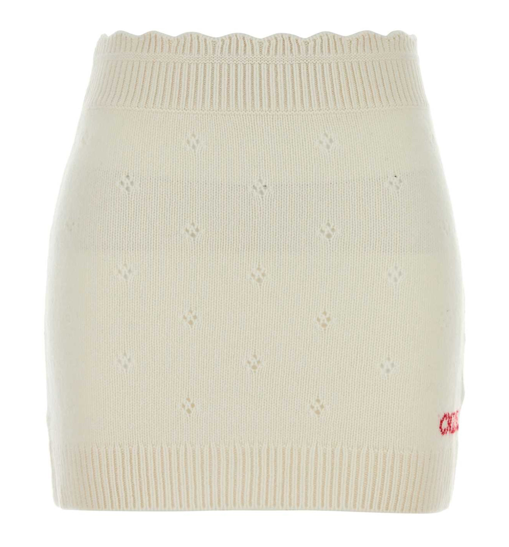 Fitted Mini Skirt In A Wool & Cashmere Knit