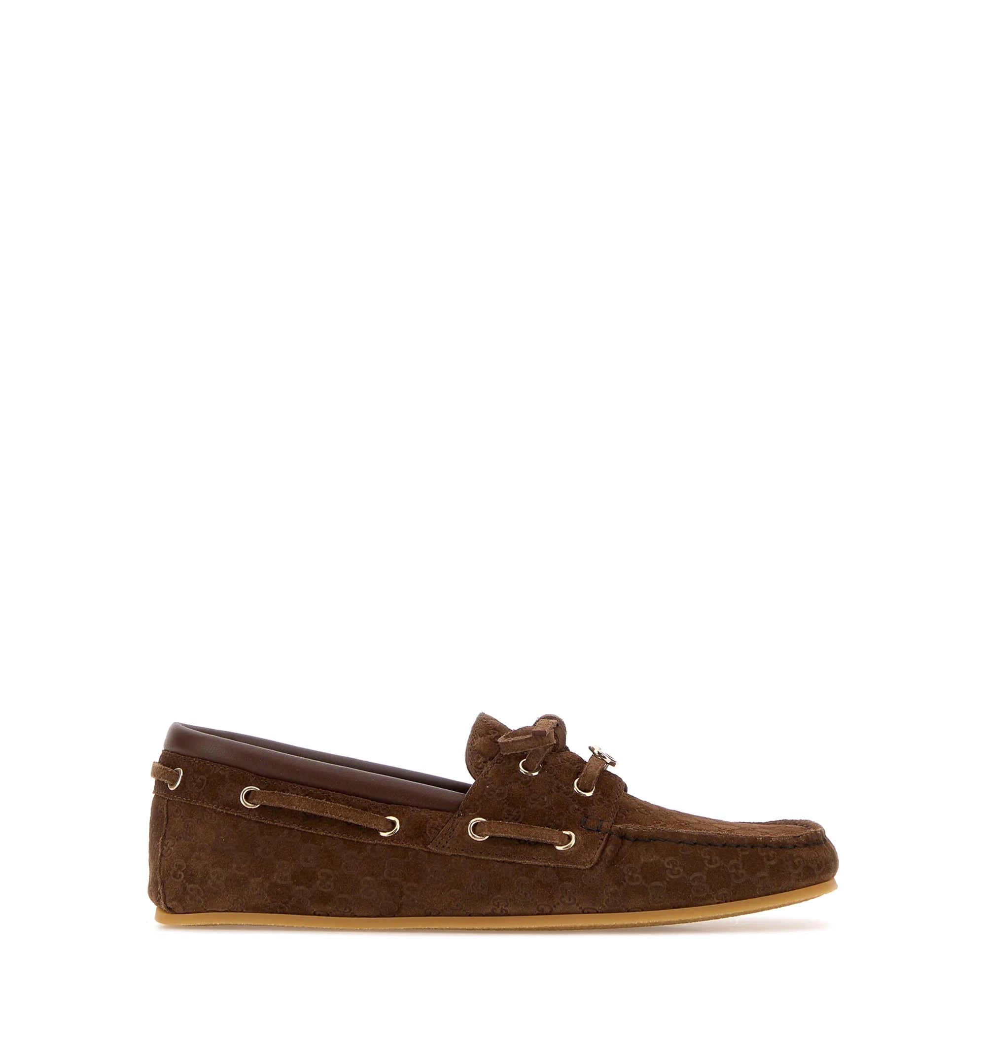 Suede Loafers With All-Over GG Logo