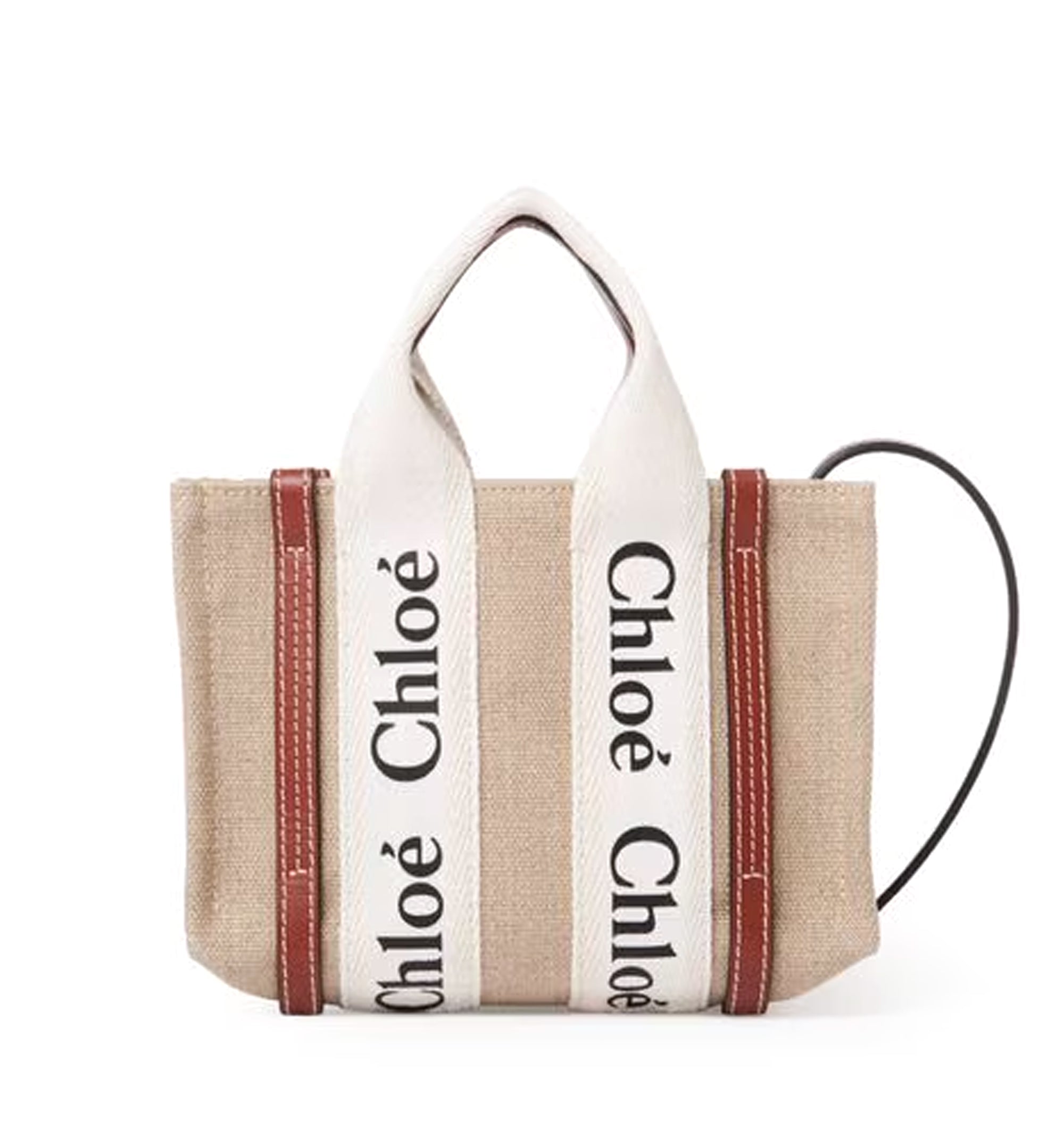 Mini Woody Tote Bag In Linen