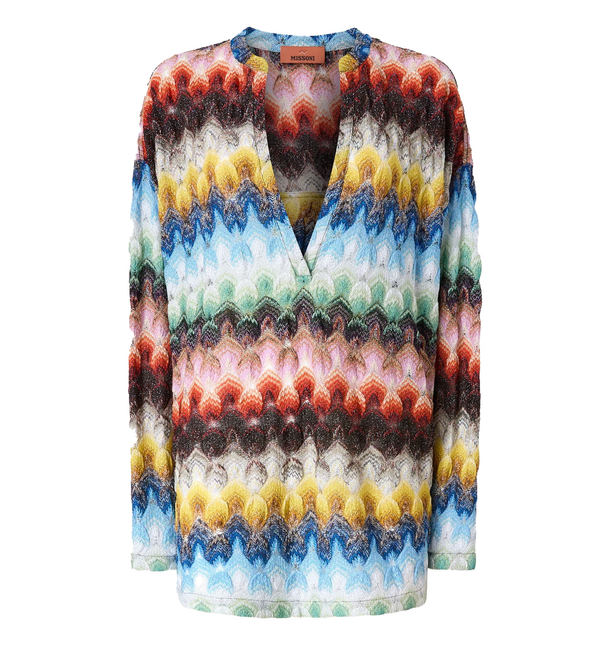 Oversized Blouse With Deep V-Neckline