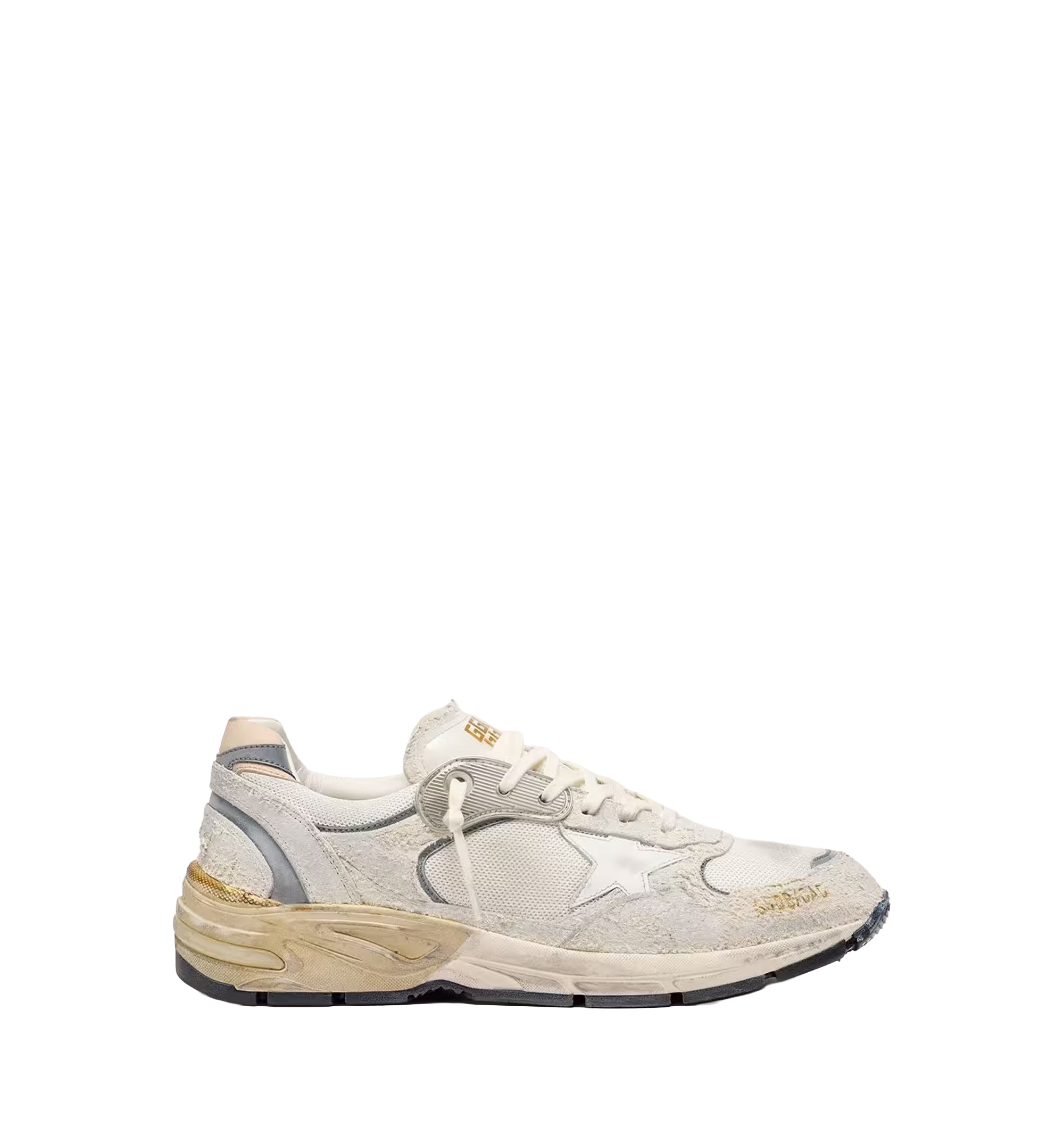 Dad-Star In Suede And Mesh With Leather Heel Tab