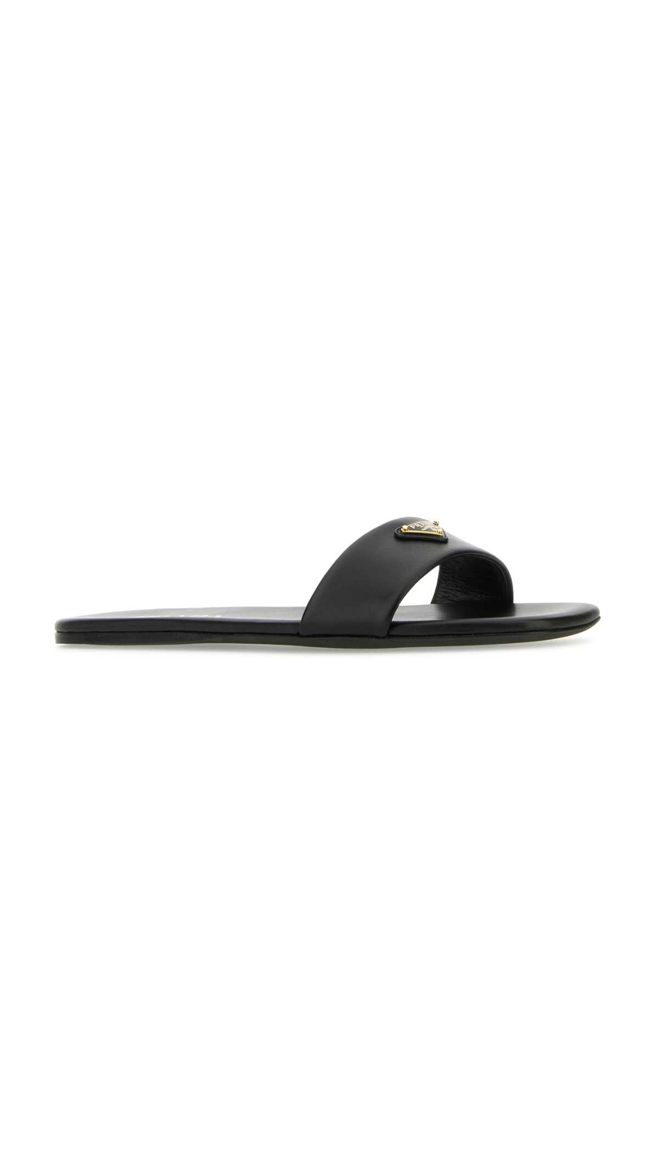 Leather Slides - Black