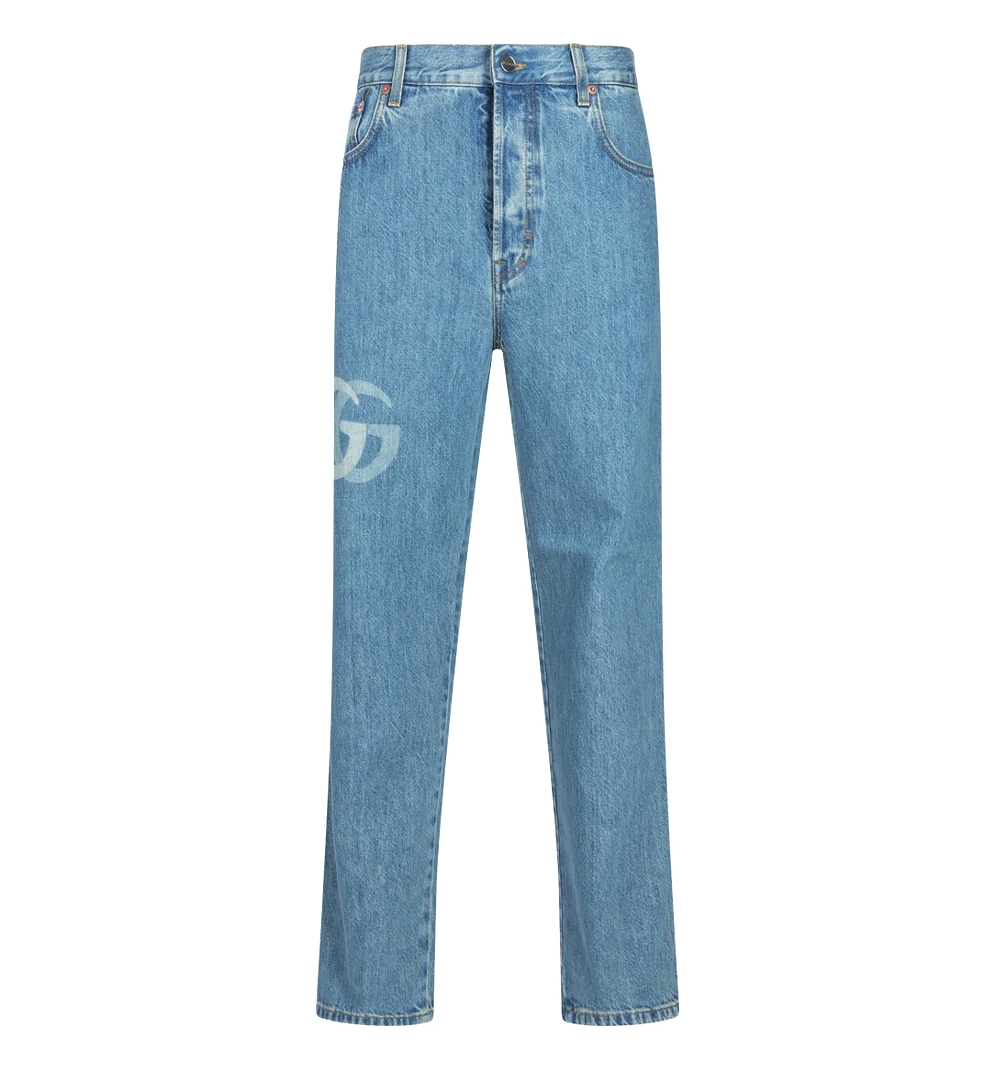 Lasered Double G Denim Jeans