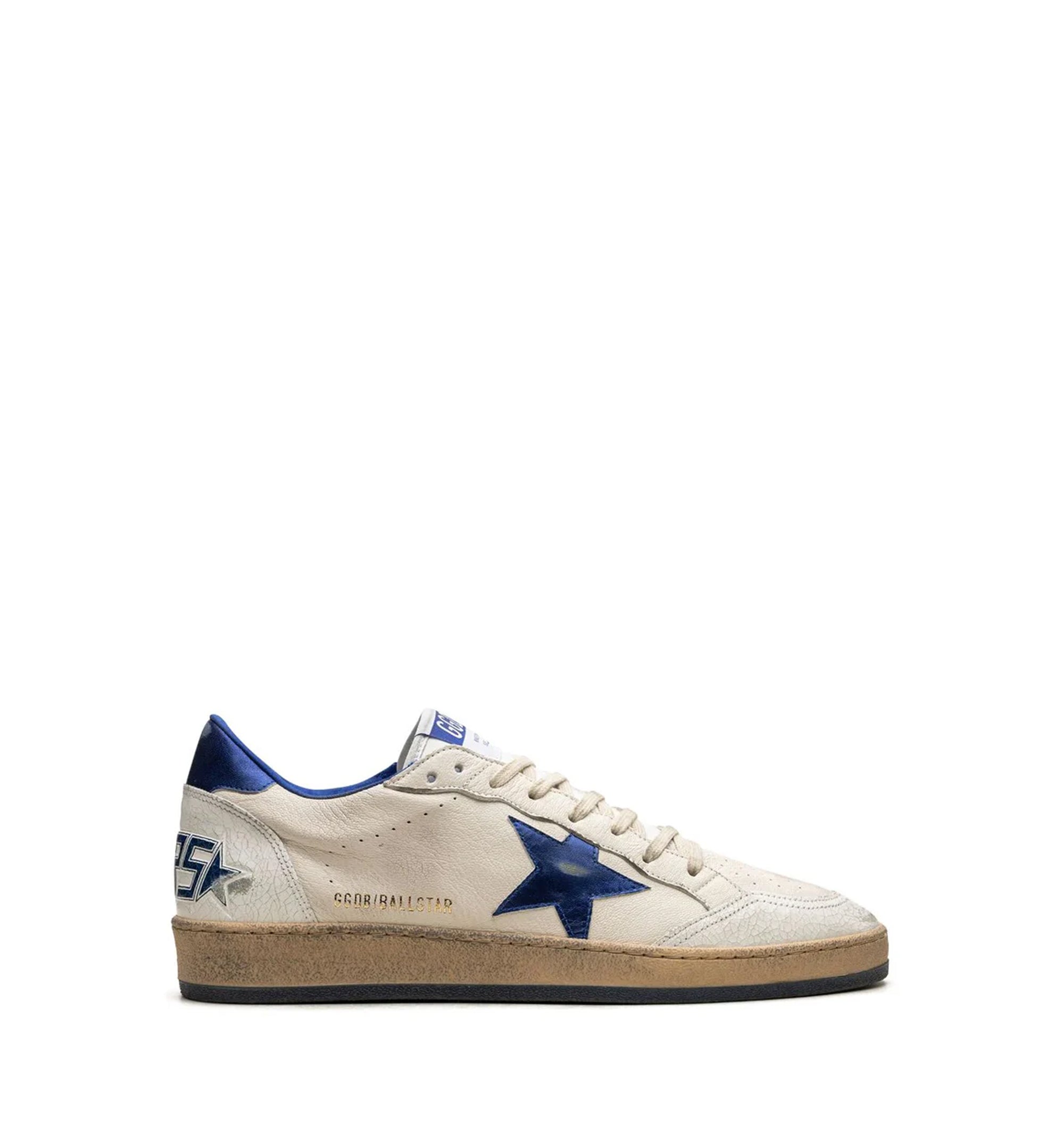 Men’s Ball Star In White Nappa With Blue Star And Heel Tab