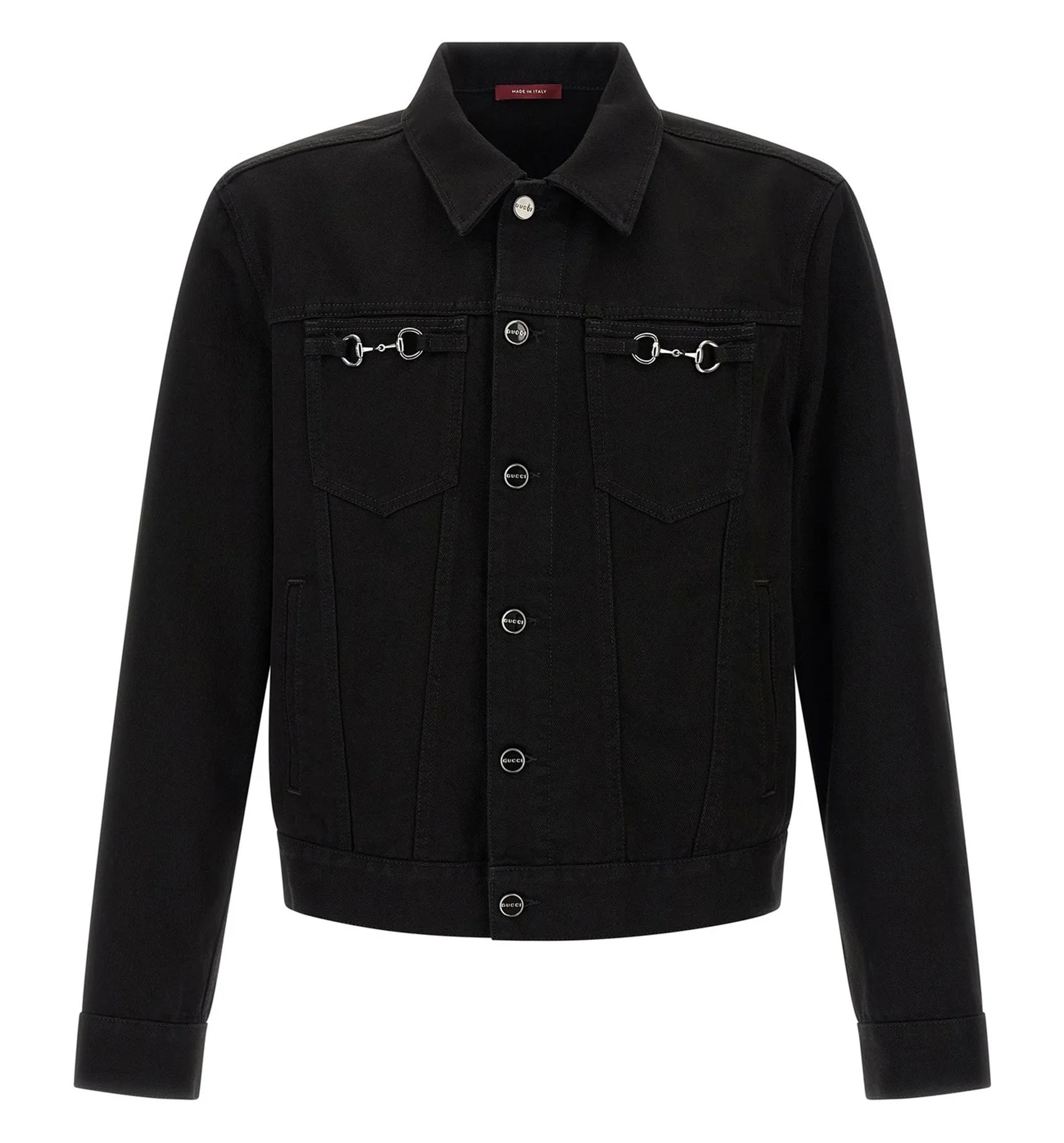 Cotton Denim Jacket With Horsebit