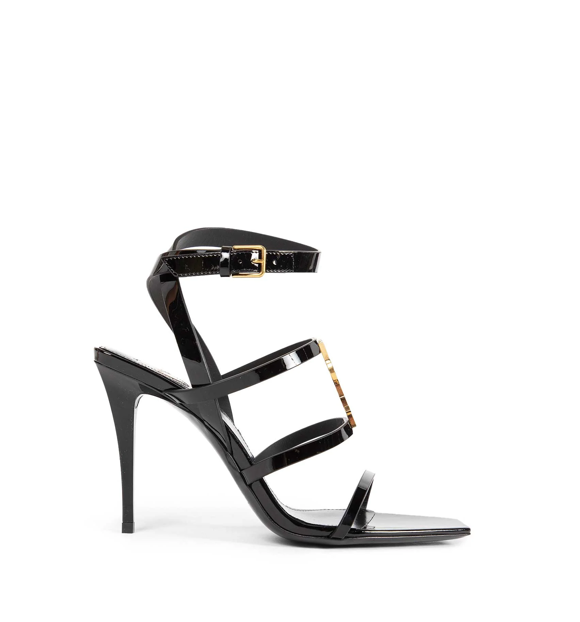 Cassandra Sandals in Patent Leather - Black