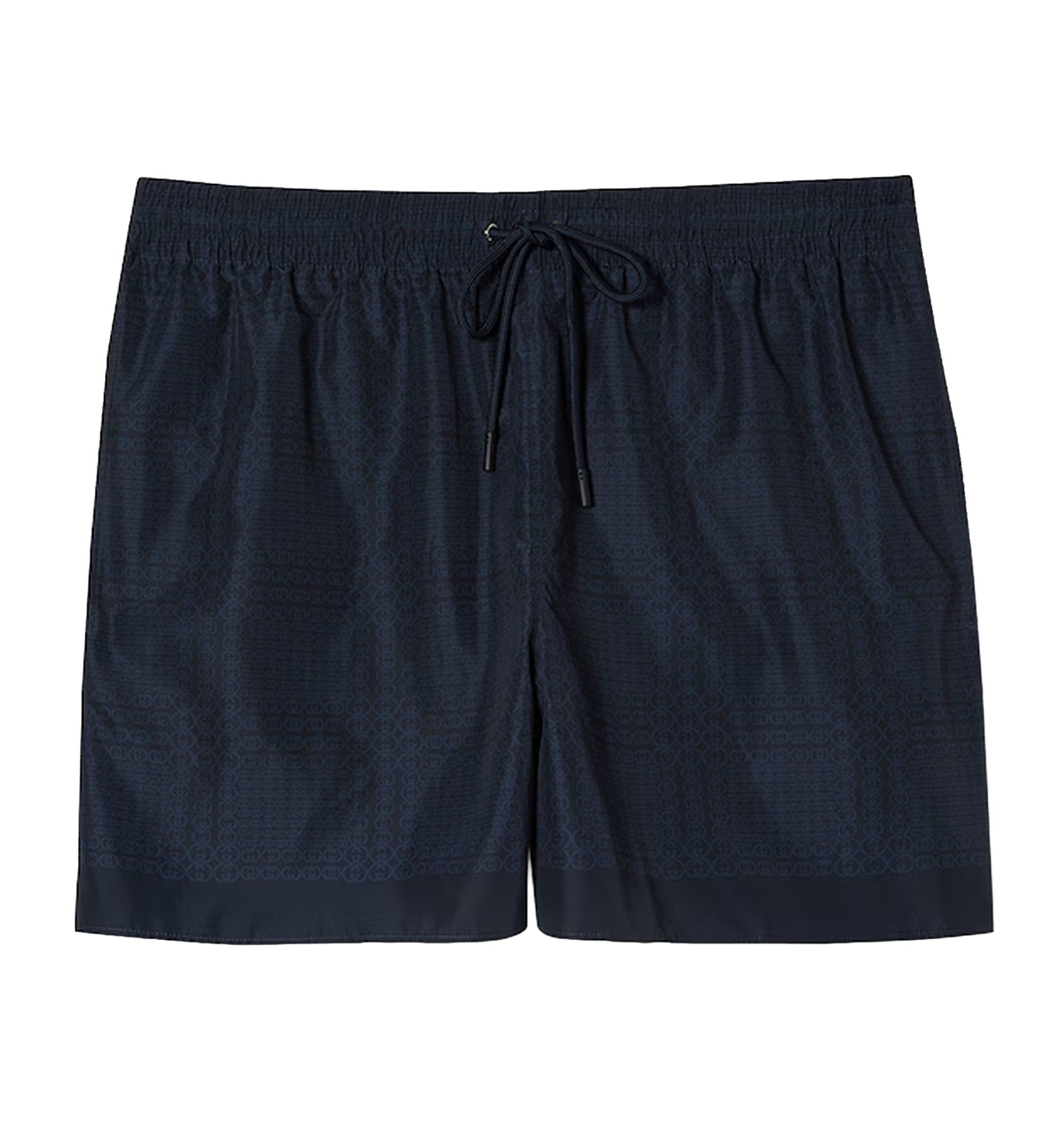 Printed technical poplin swim shorts