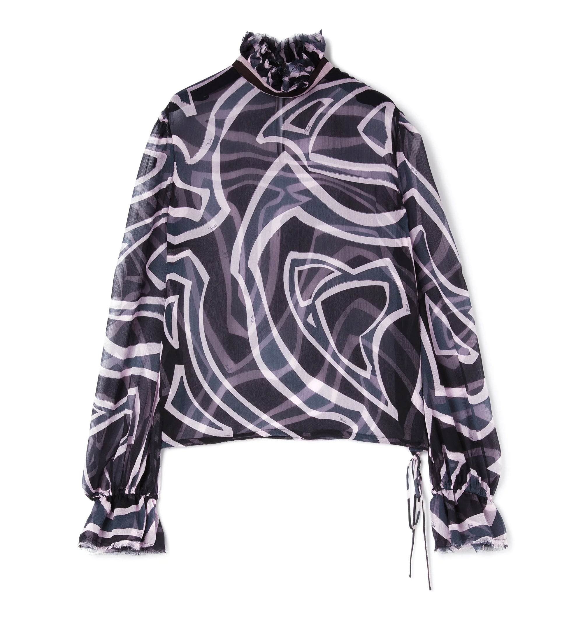 Labirinto Print Blouse with Balloon Sleeves