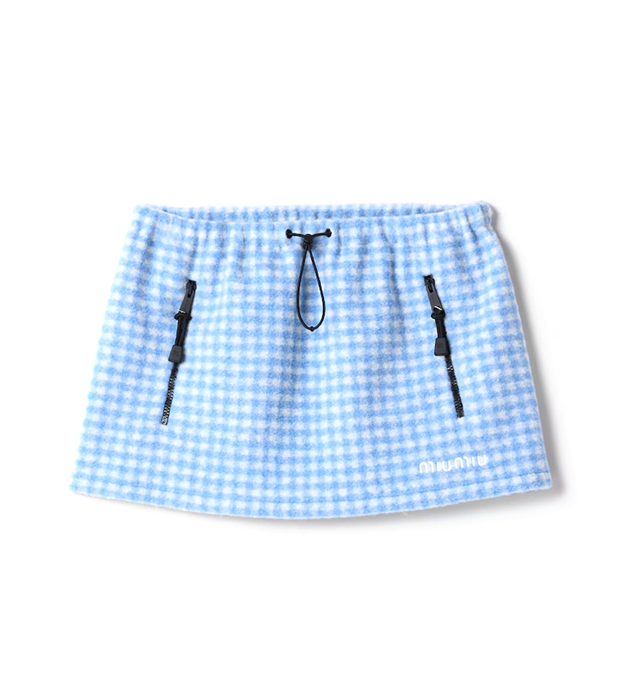 Vichy fleece miniskirt