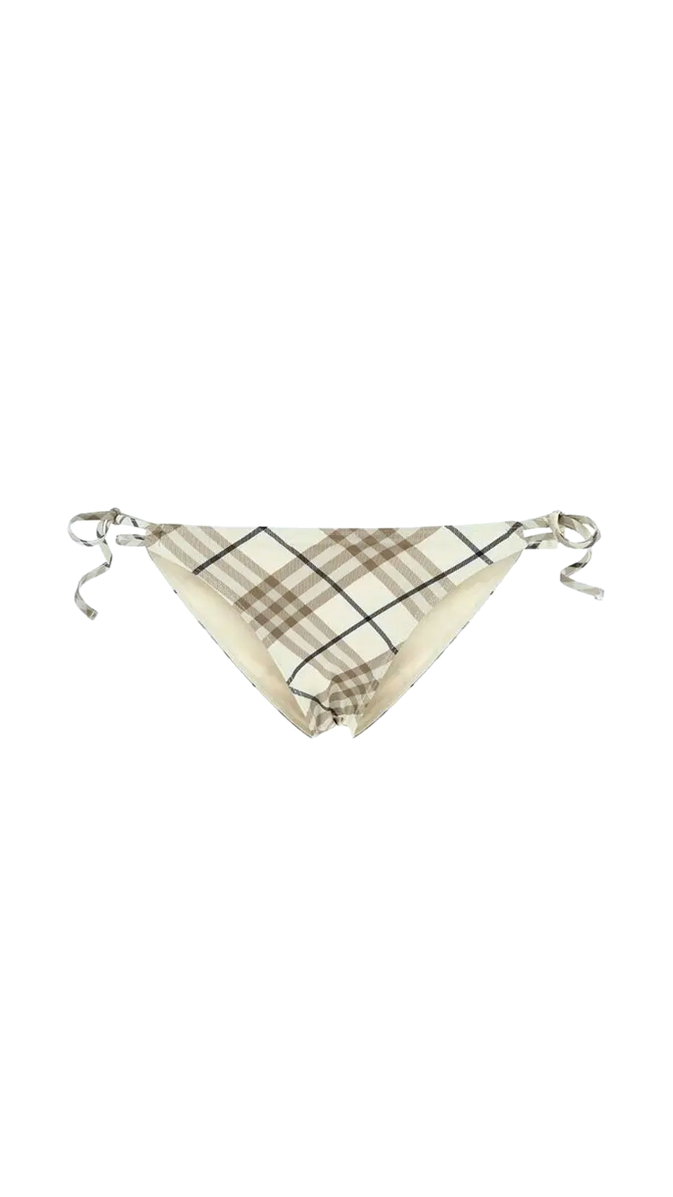 Check Pattern Bikini Bottom - Grey