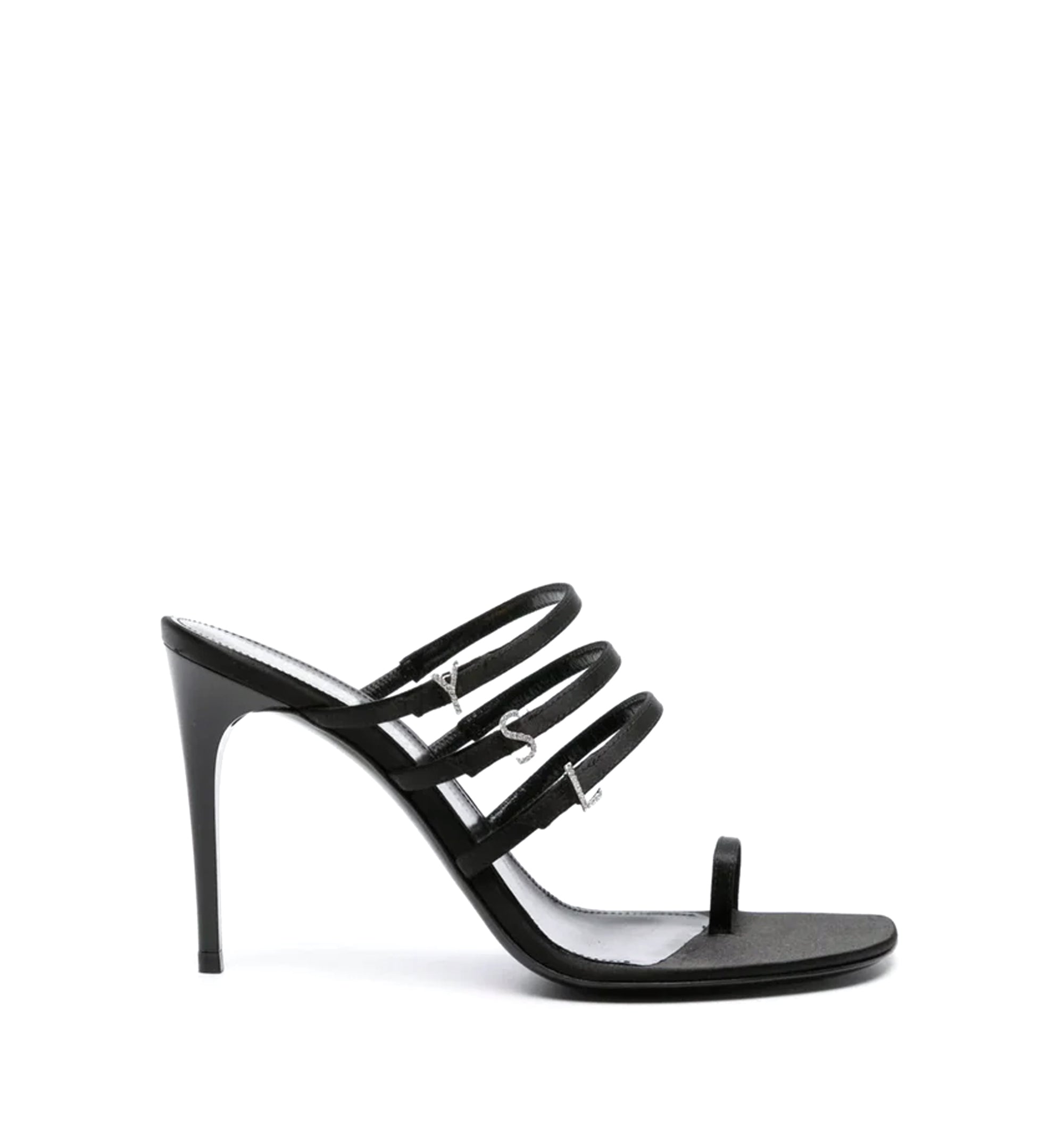 Jerry Sandals In Satin With YSL Charms