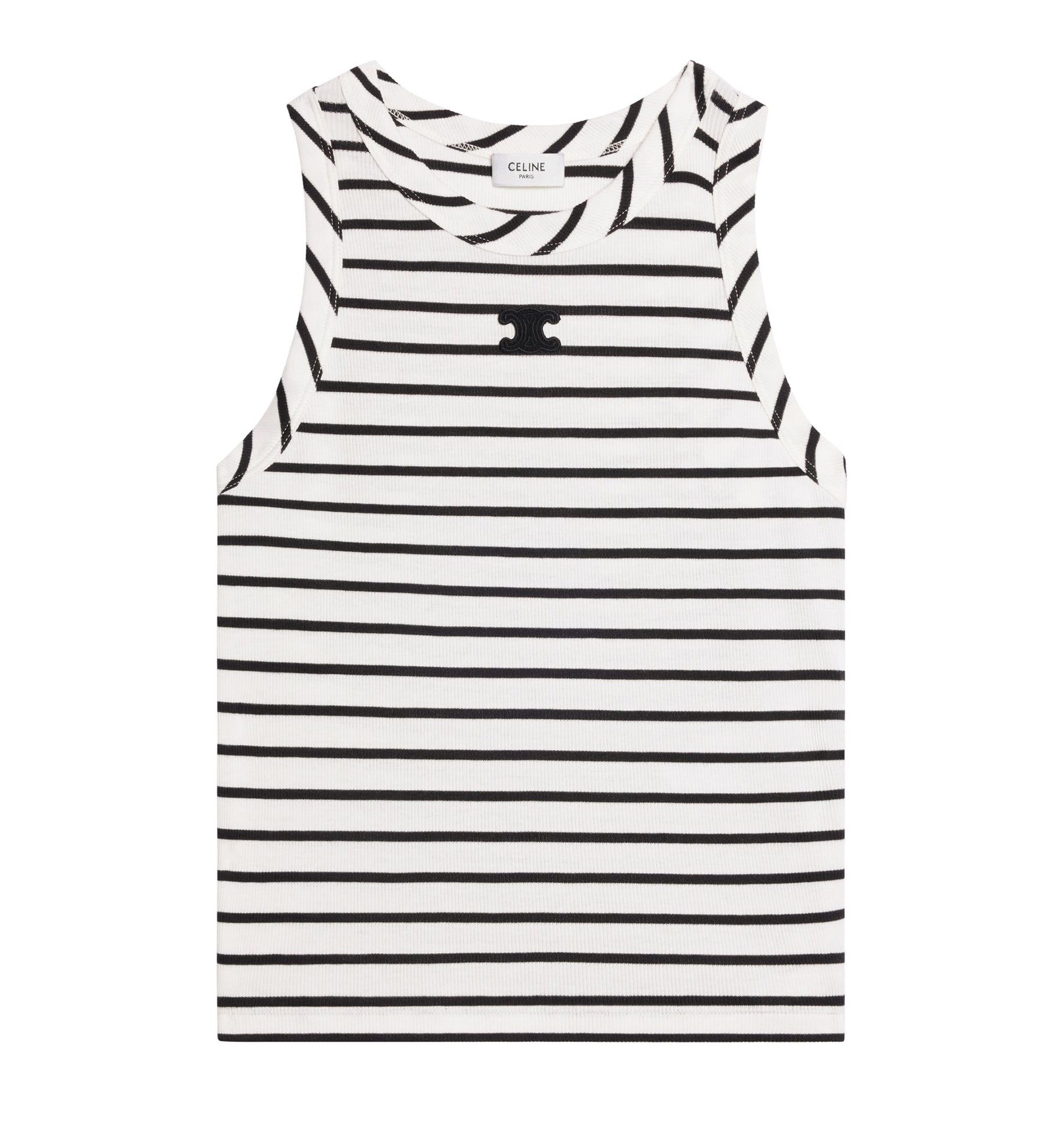 Triomphe Tank Top In Striped Silk Jersey