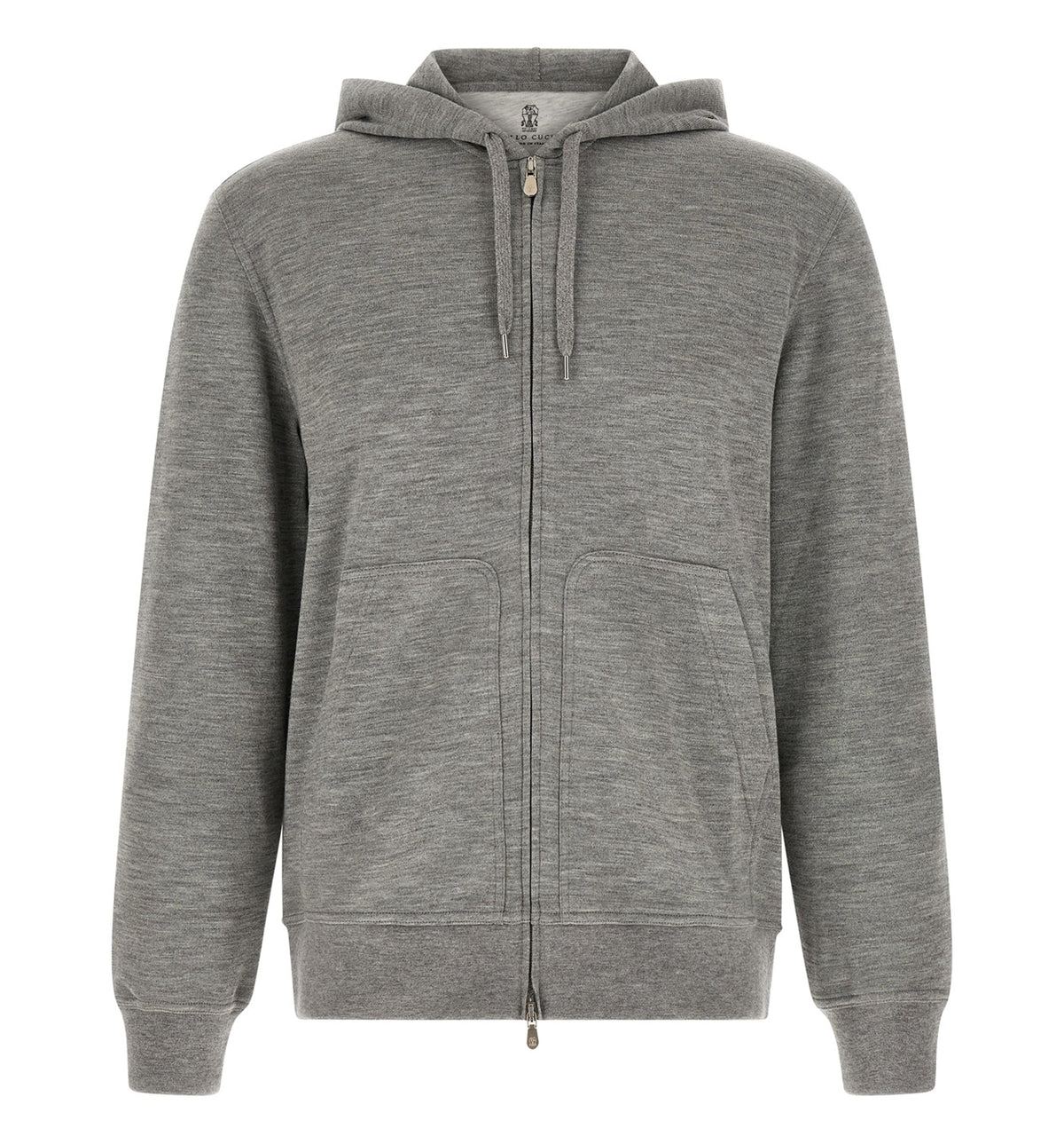 Cashmere And Silk French Terry Hooded Sweatshirt With Zipper