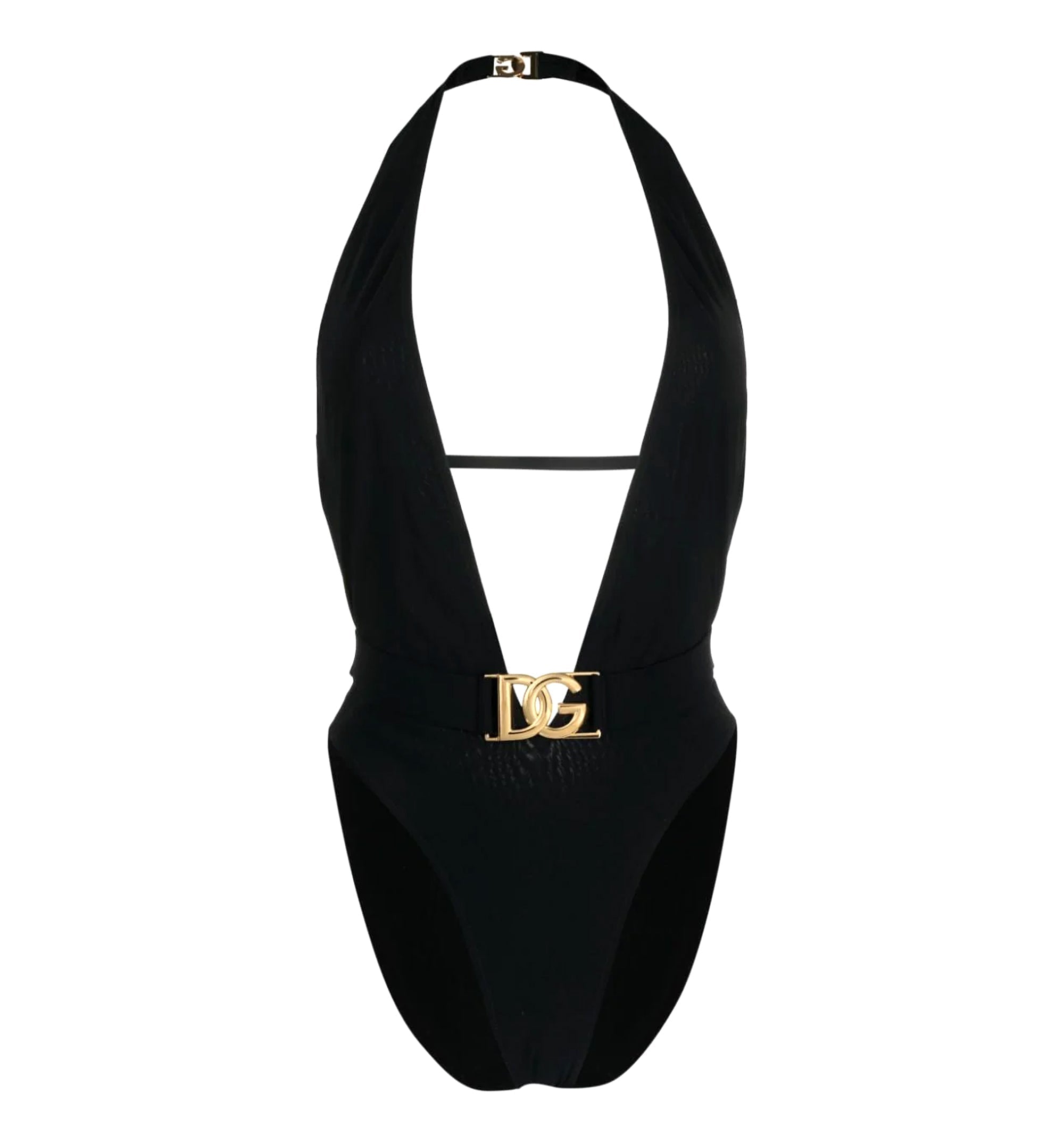 One-Piece Swimsuit With Plunging Neck And Belt