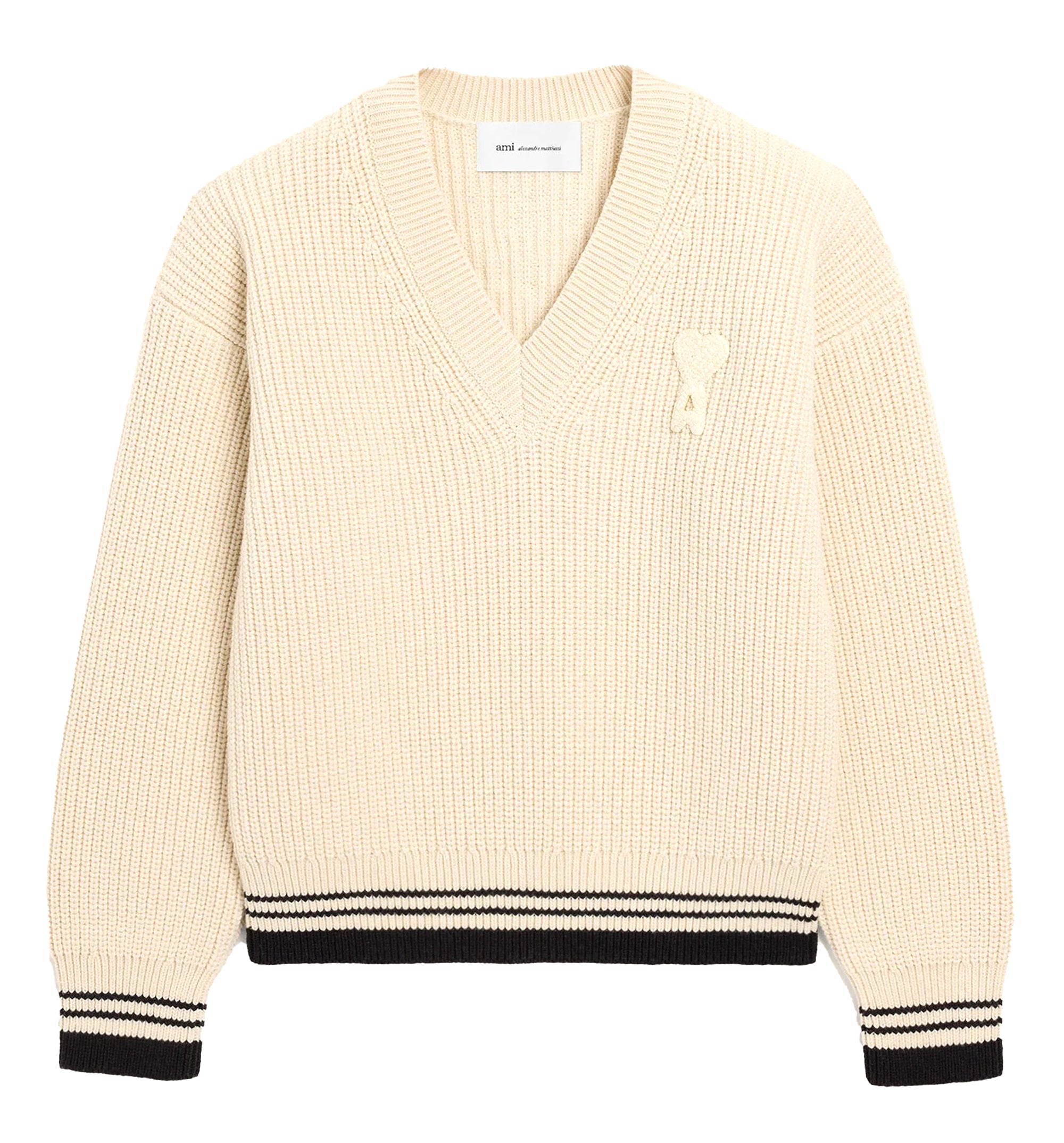 Ribbed Wool V Neck Ami De Coeur Sweater