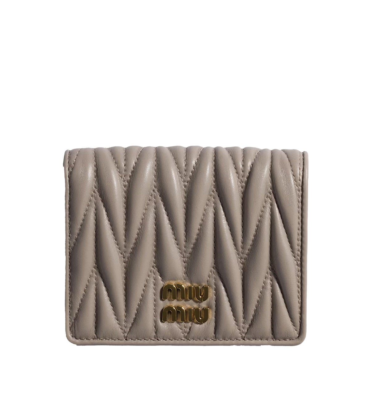 Small matelassé nappa leather wallet