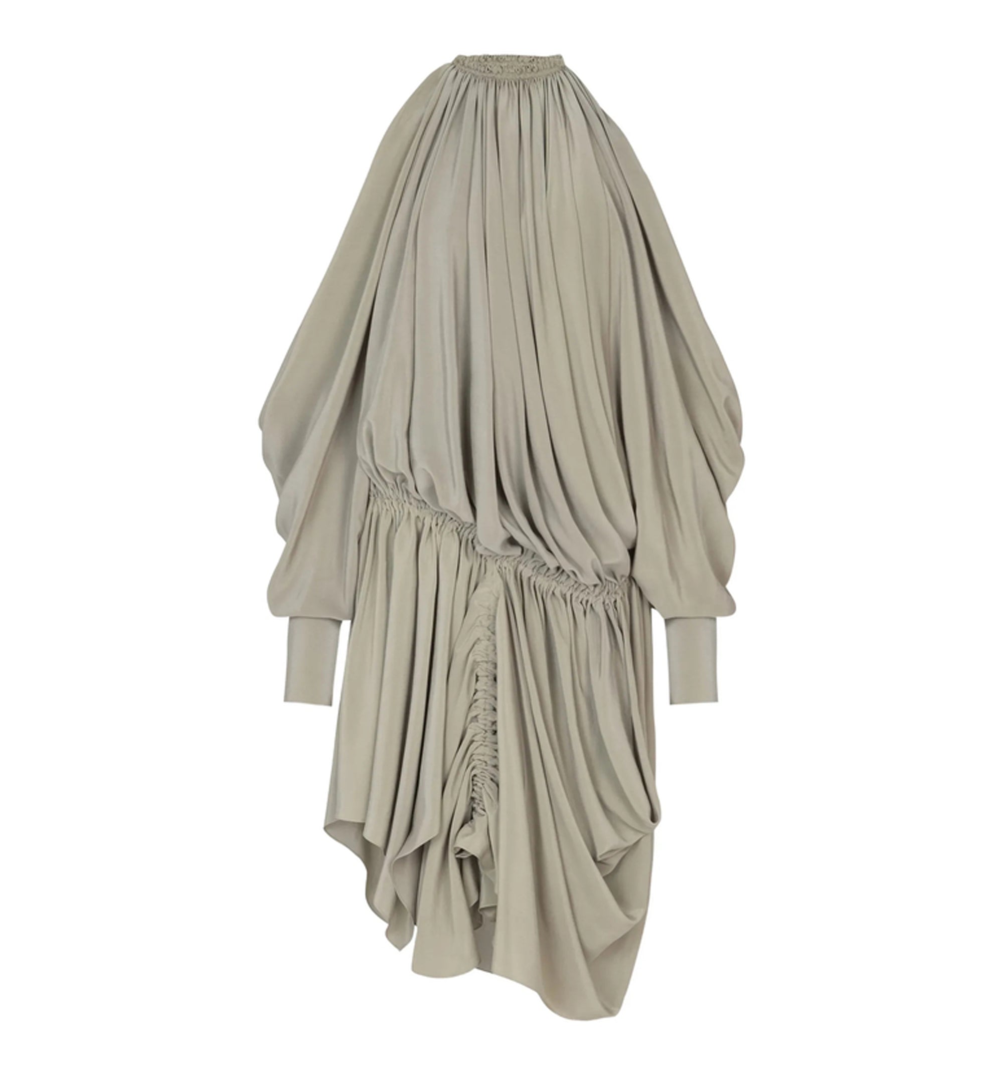 Draped Silk Crepe Mini Dress