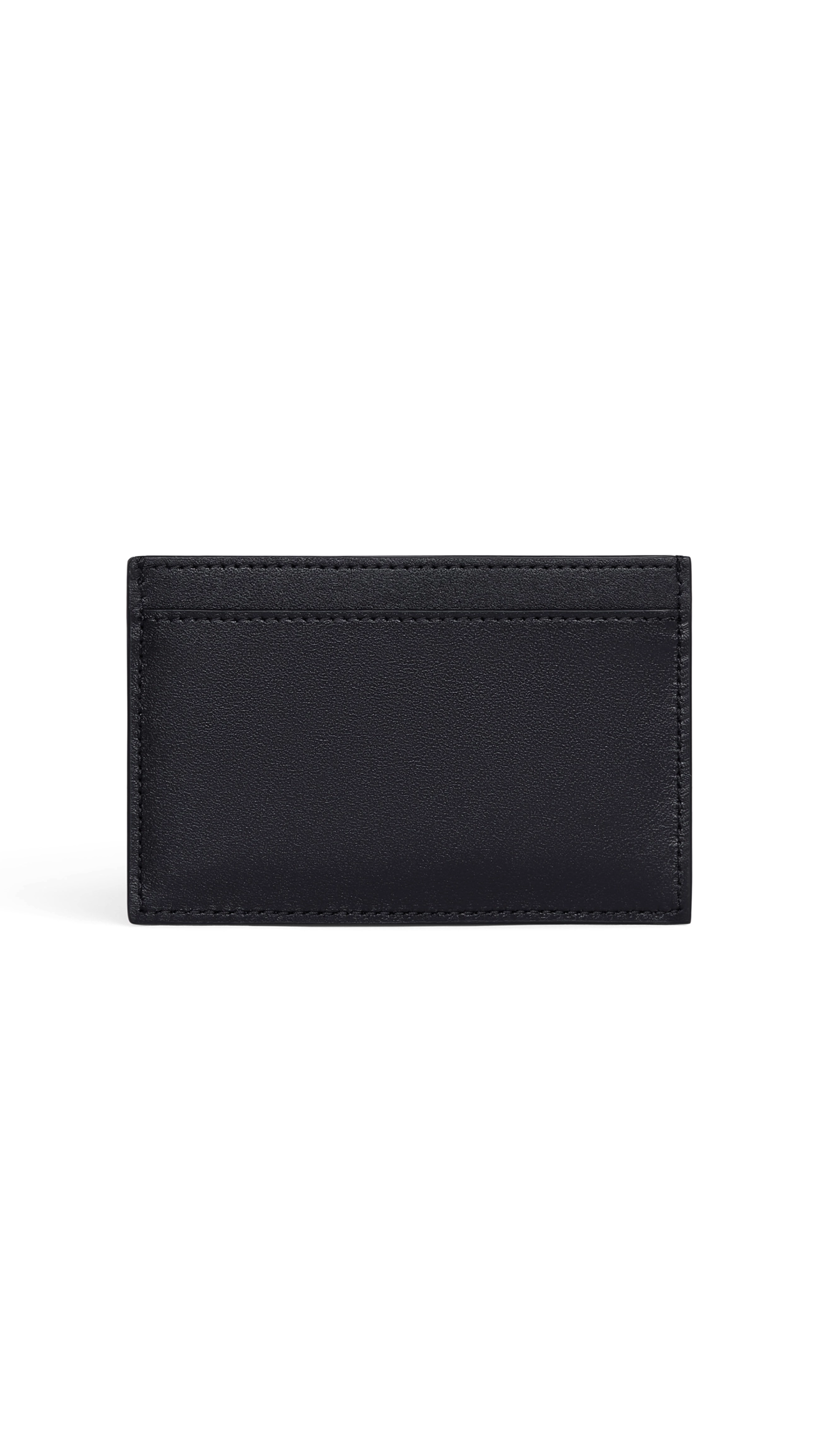 Card Holder in Smooth Calfskin with Celine Print - Black/White