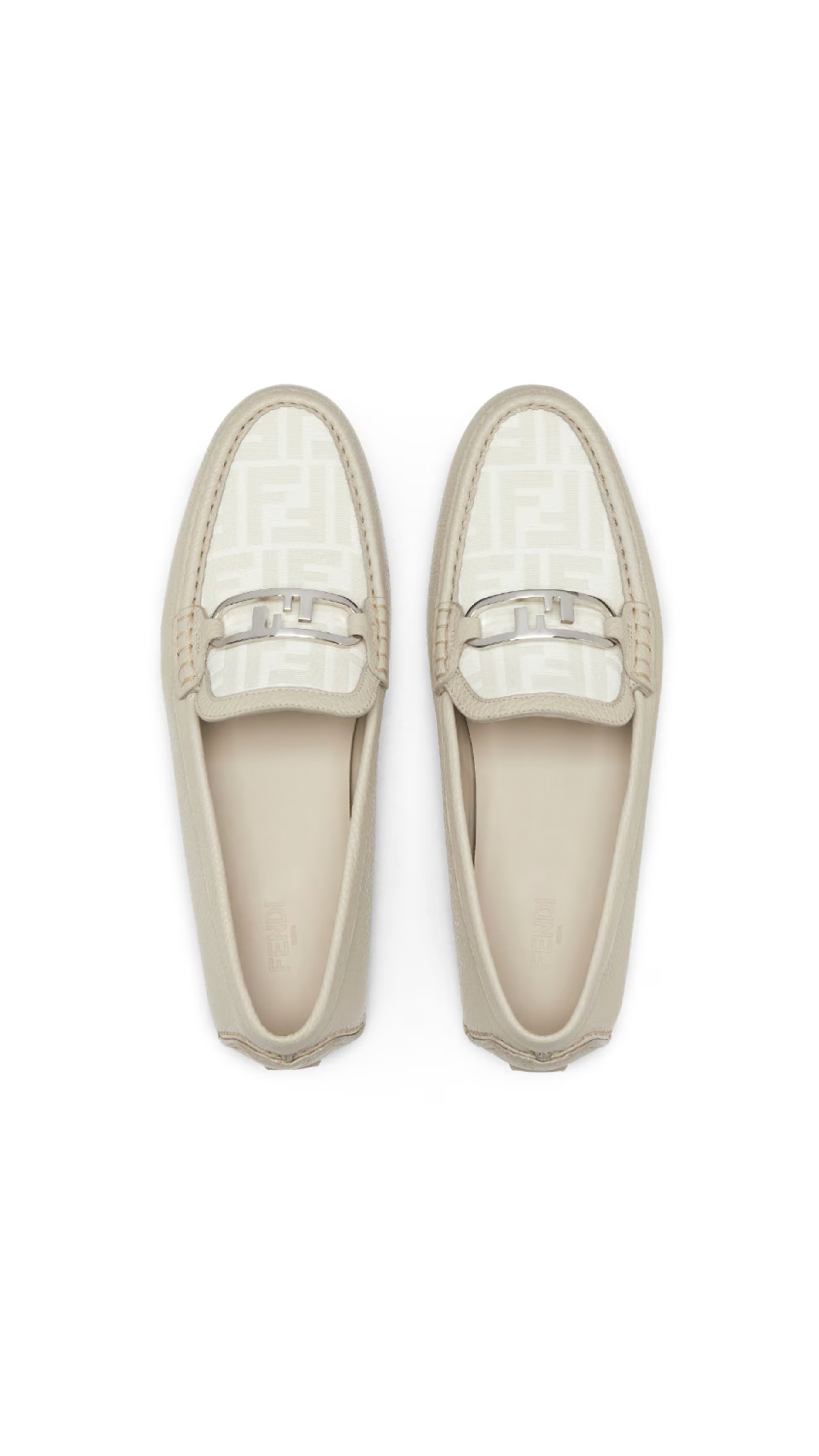 FF Jacquard O'Lock Loafers - White