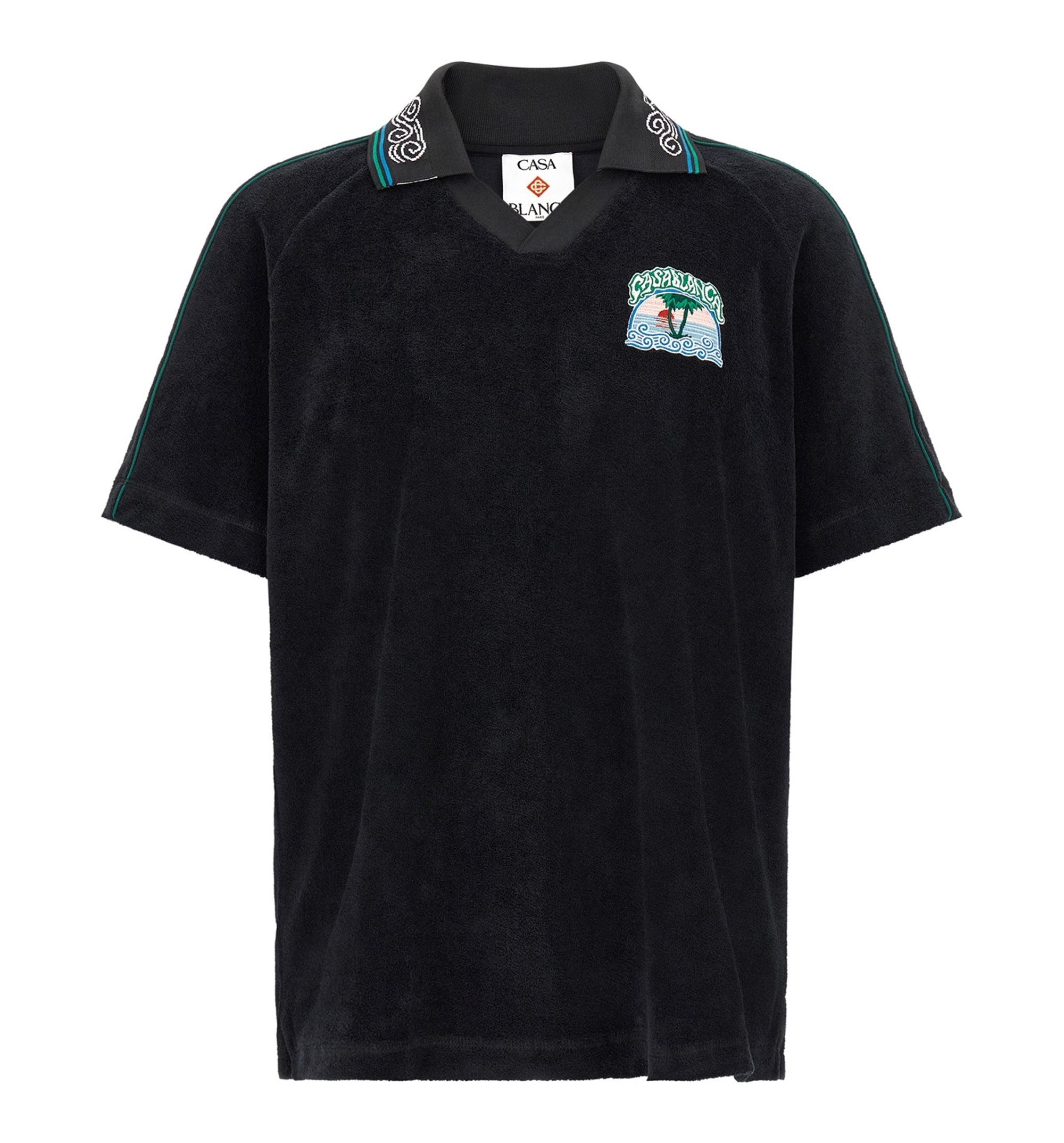 'Towelling' jacquard polo shirt