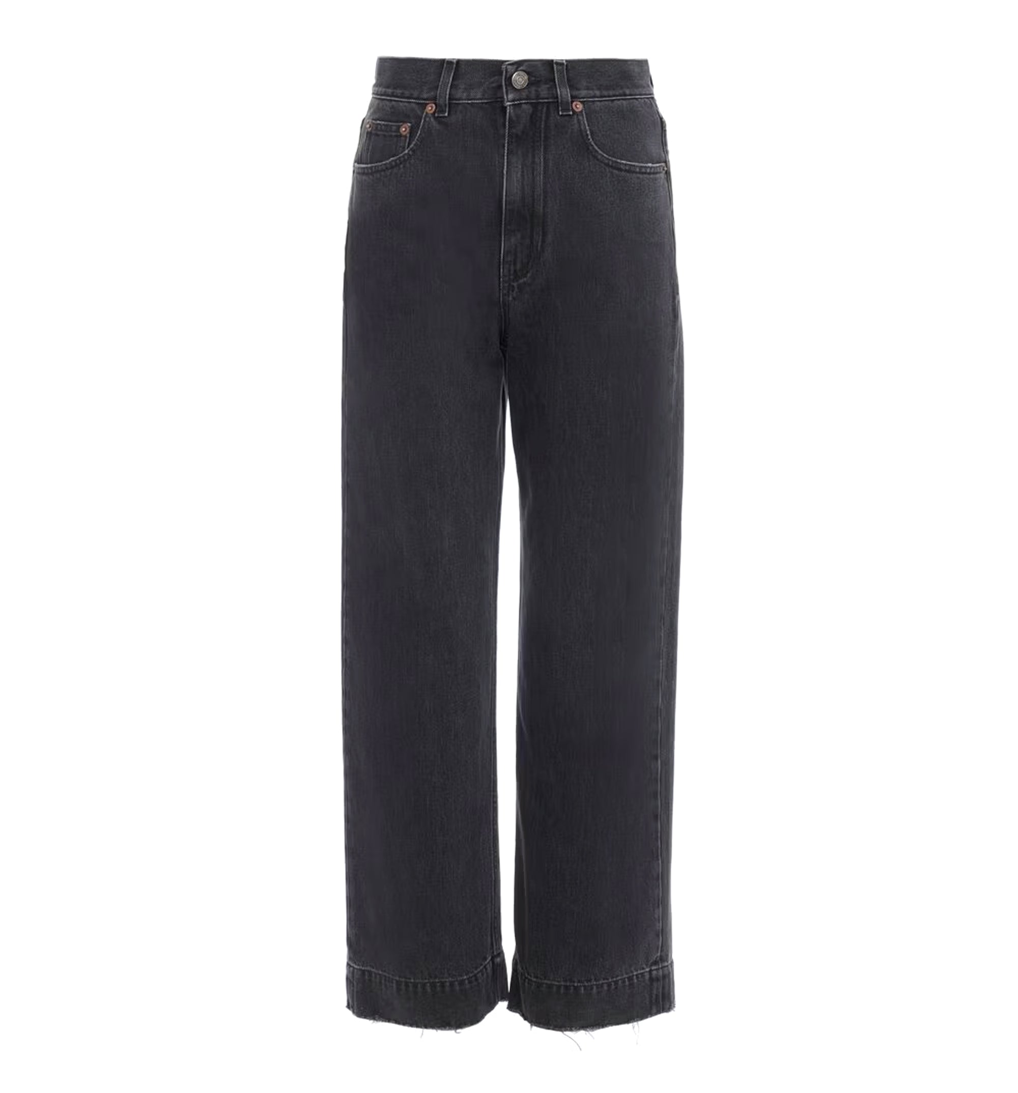 High-Rise Cropped Jeans In Denim