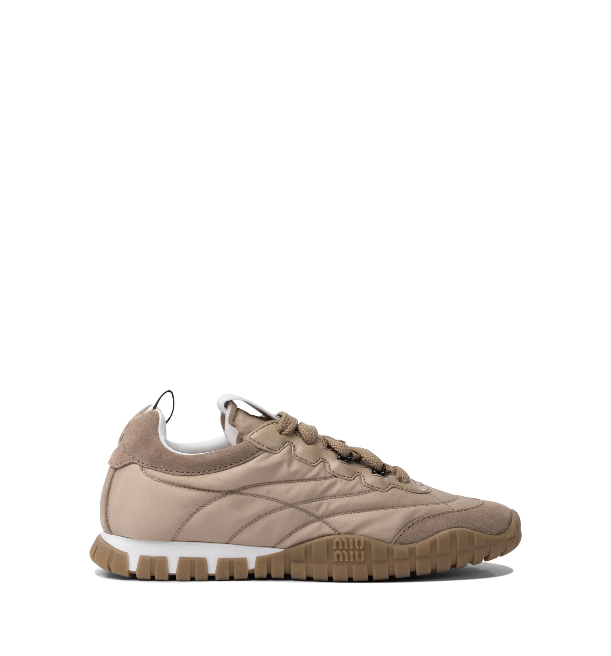Tyre technical fabric and suede sneakers