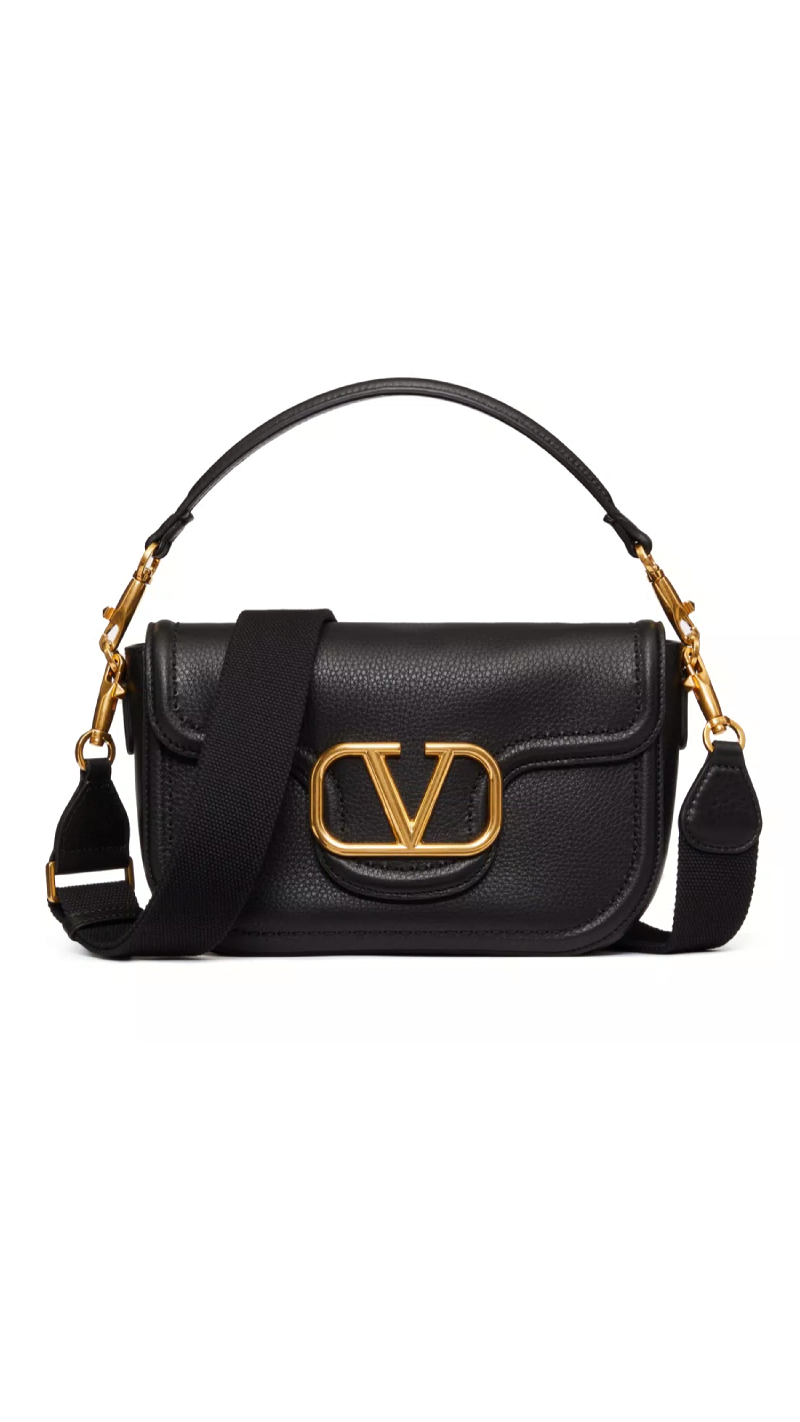 Alltime Grainy Calfskin Shoulder Bag - Black