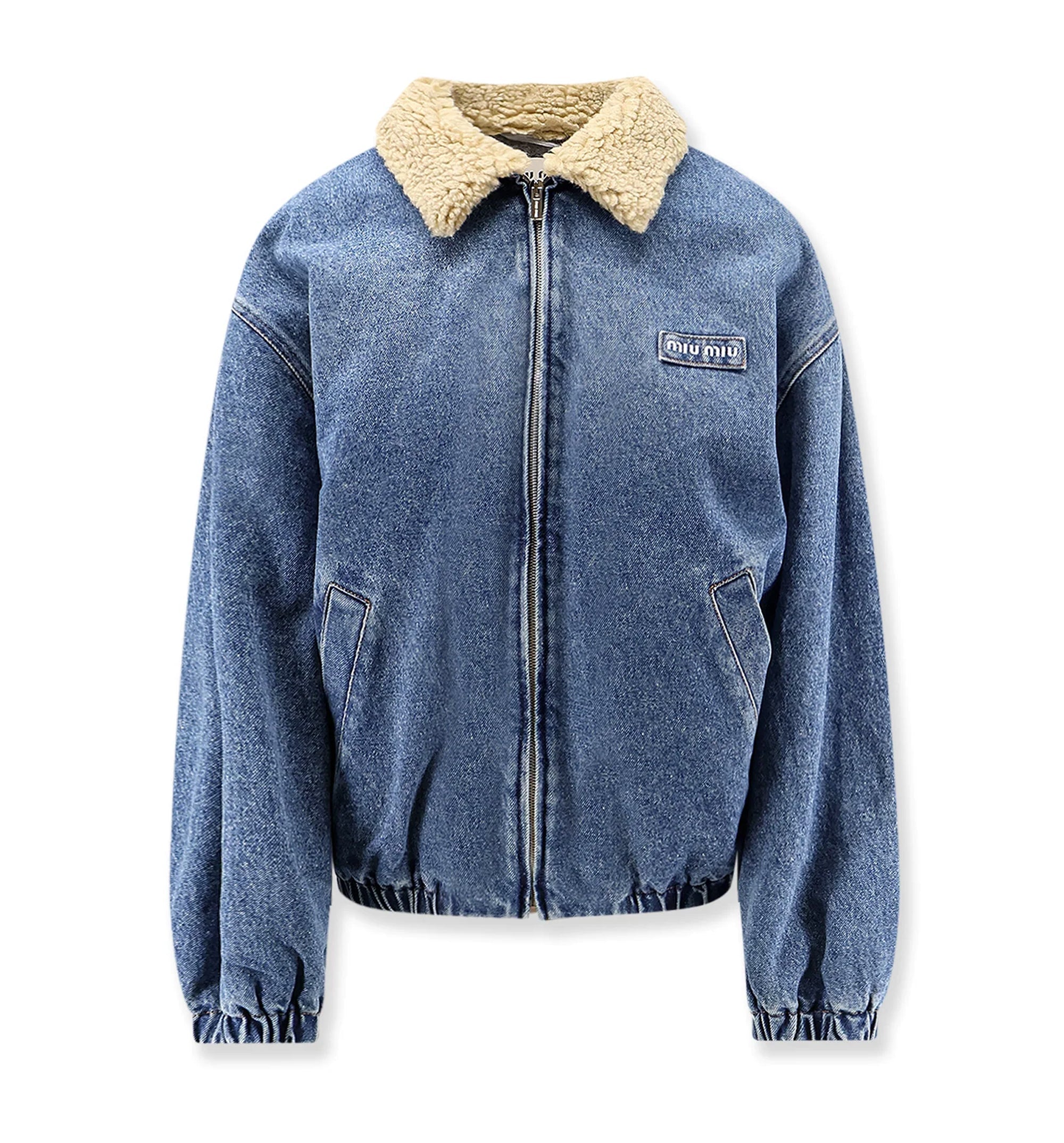 Denim Jacket with Lettering Logo patch