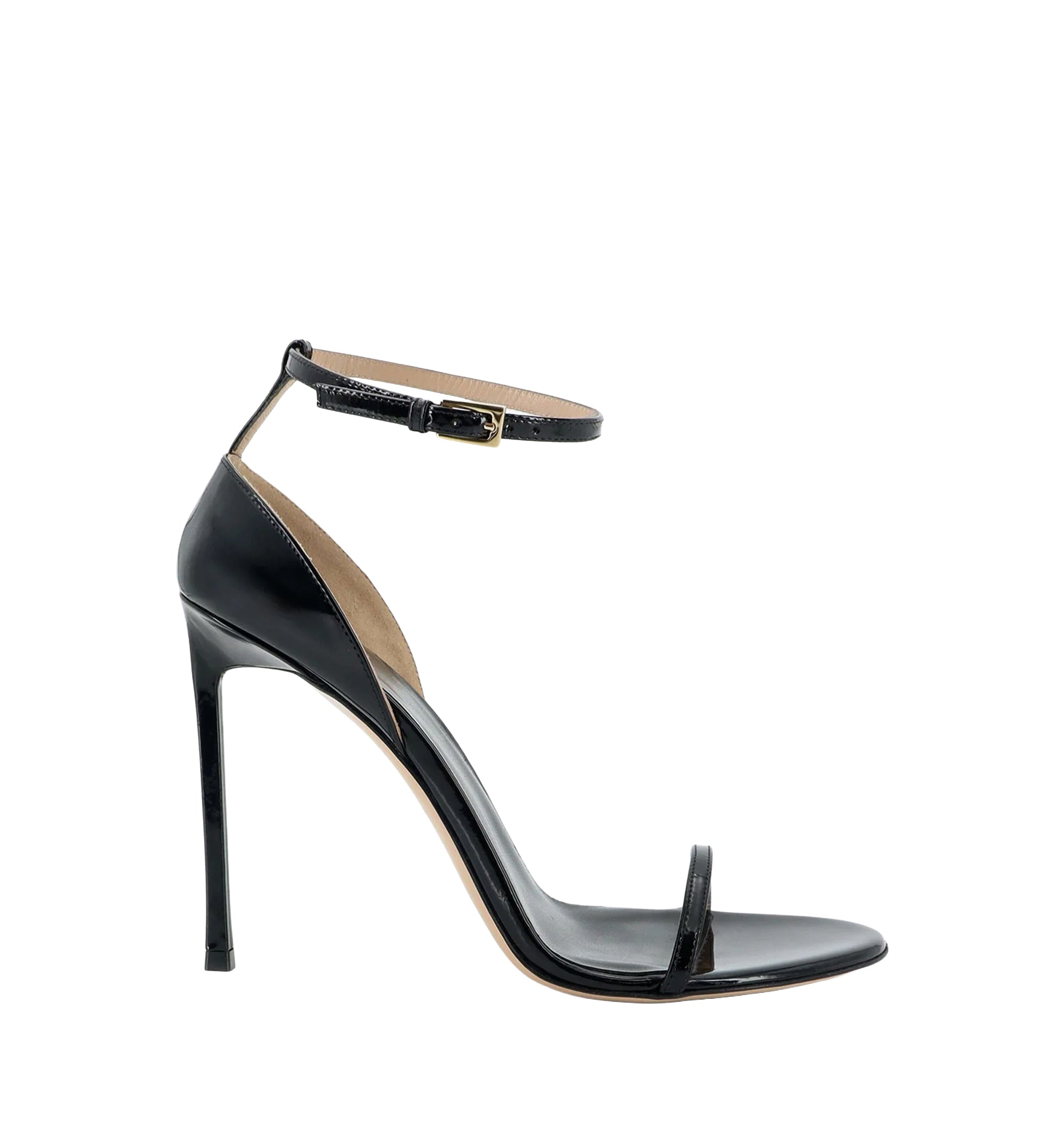 Patent Leather Vertigo Ankle Strap Sandal