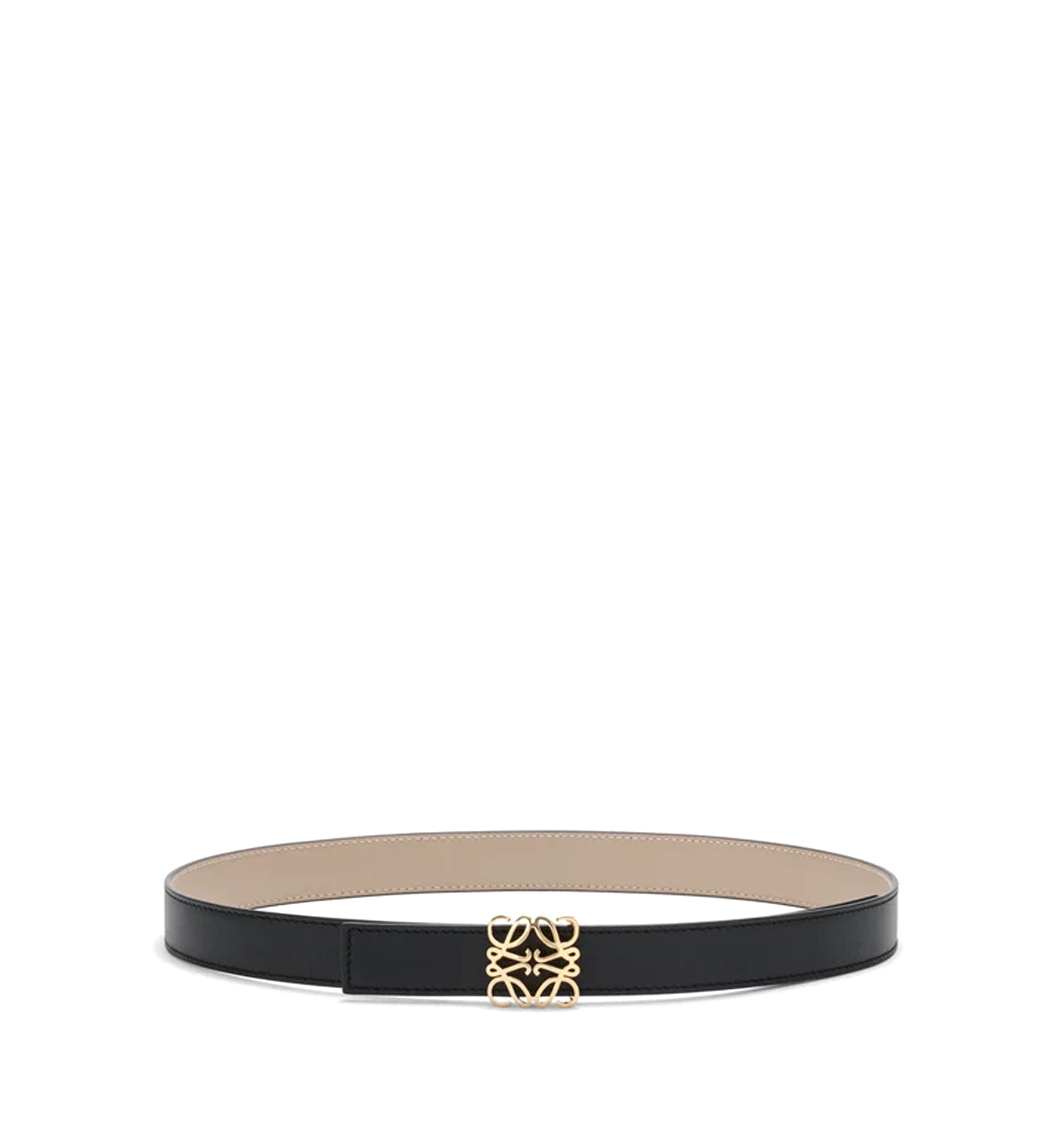 Reversible Anagram Bombé Belt In Smooth Calfskin