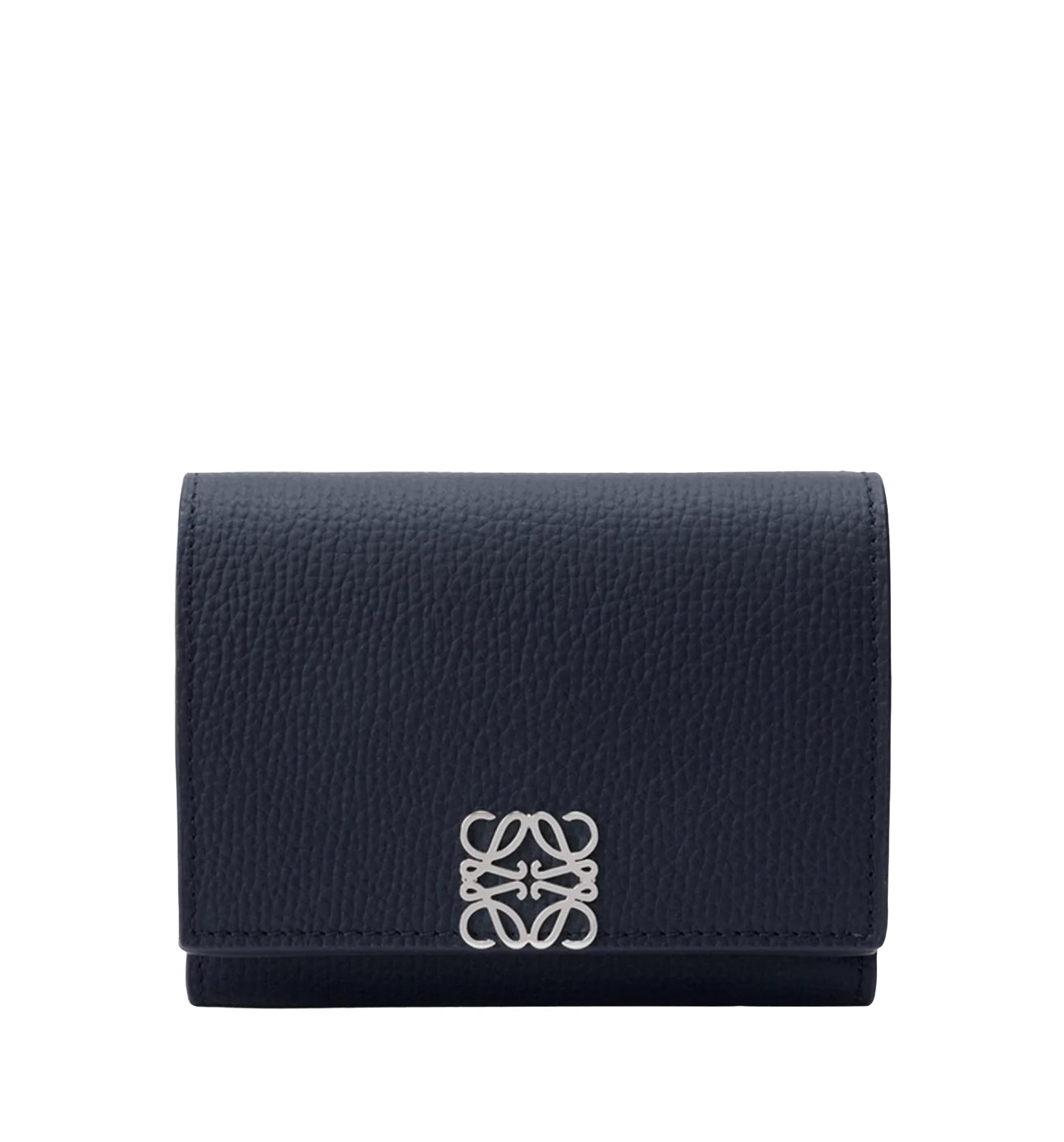Anagram Trifold Wallet In Pebble Grained Calfskin