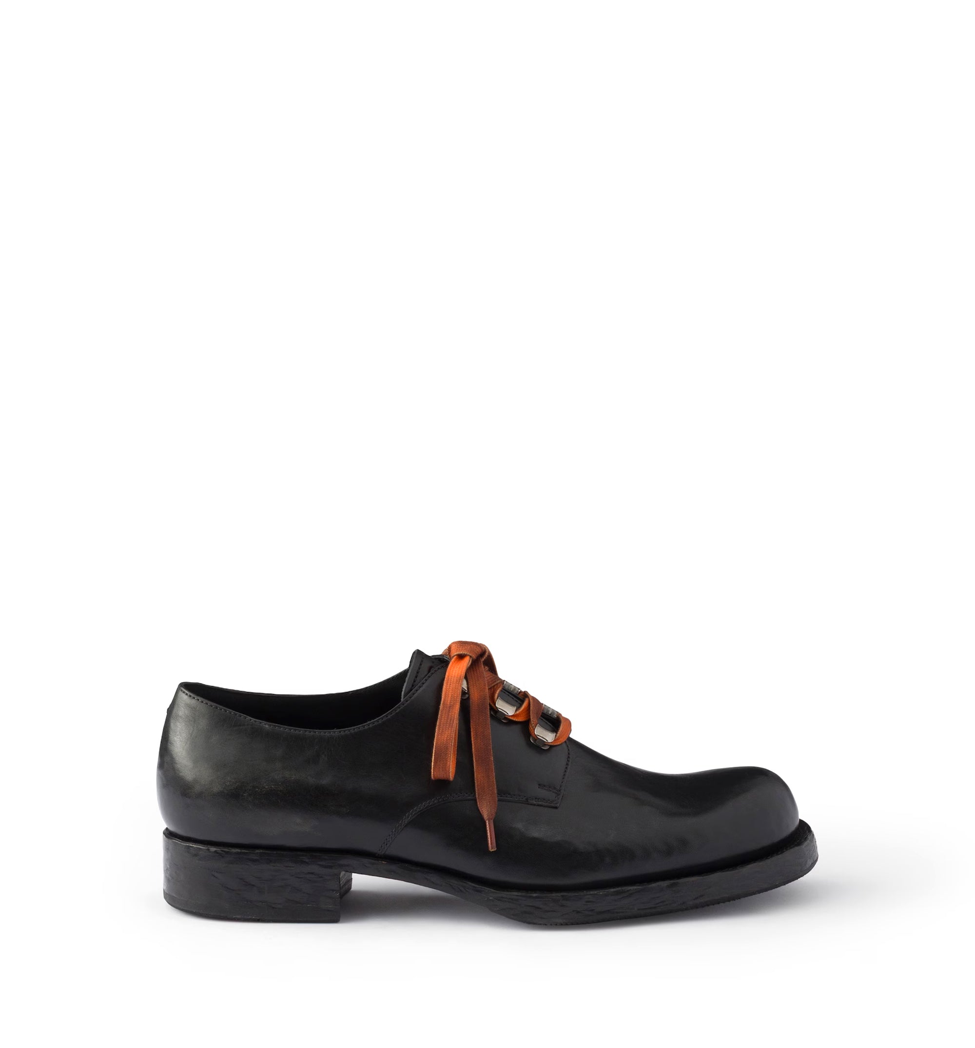 Antiqued leather lace-up shoes