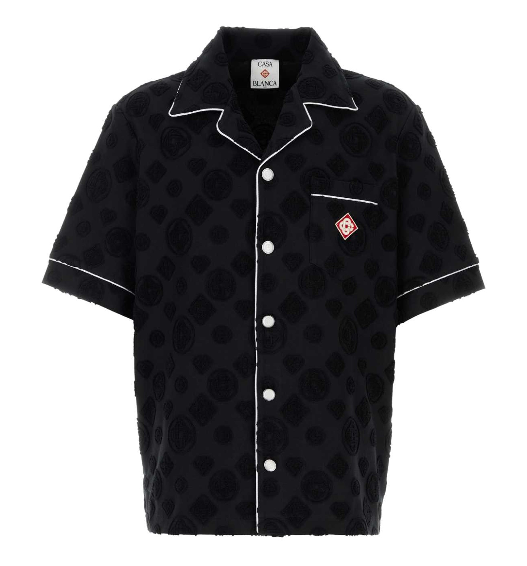 Towelling Monogram Short Sleeve Shirt