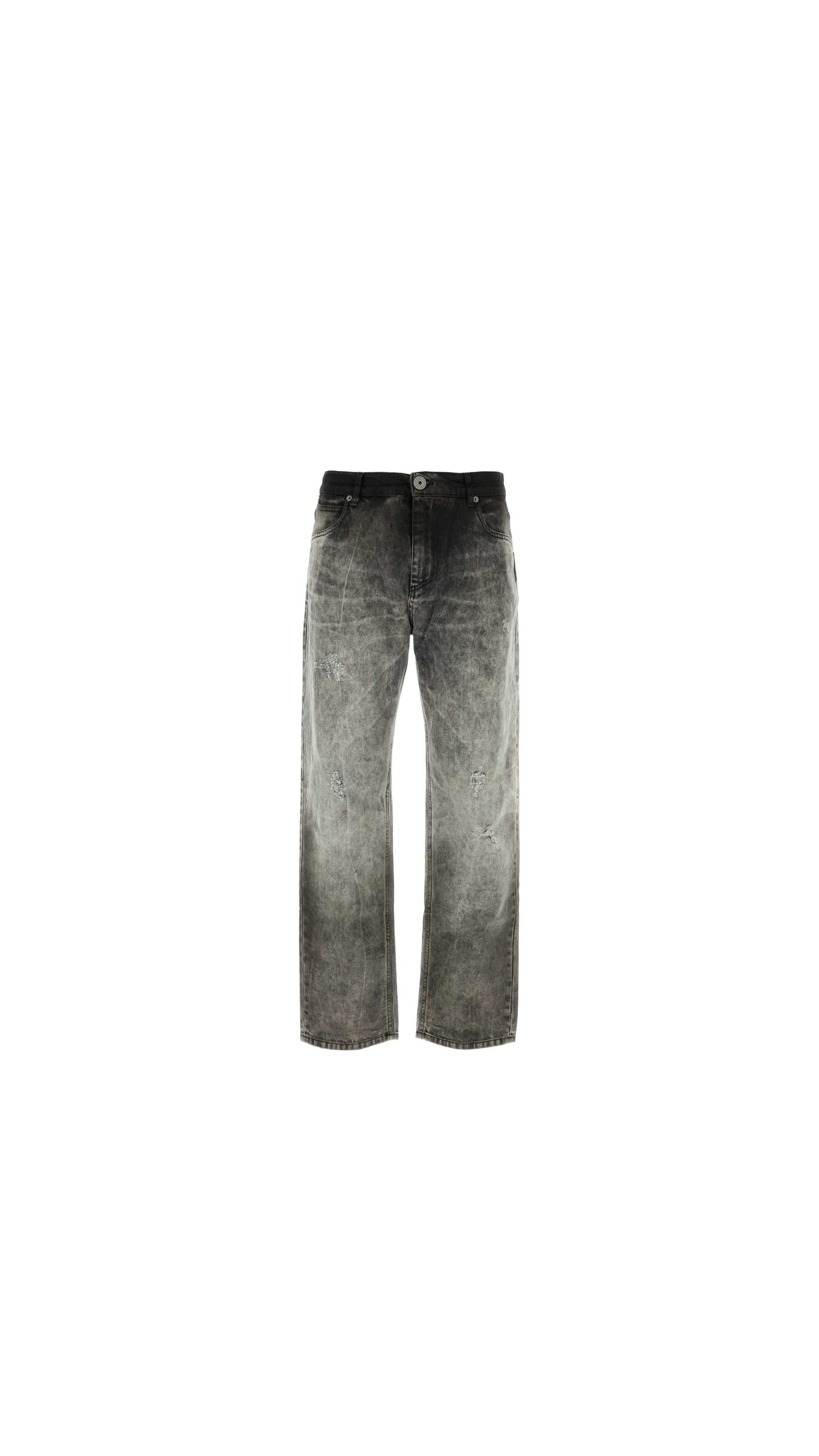 Jeans In Denim Délavé - Light Grey