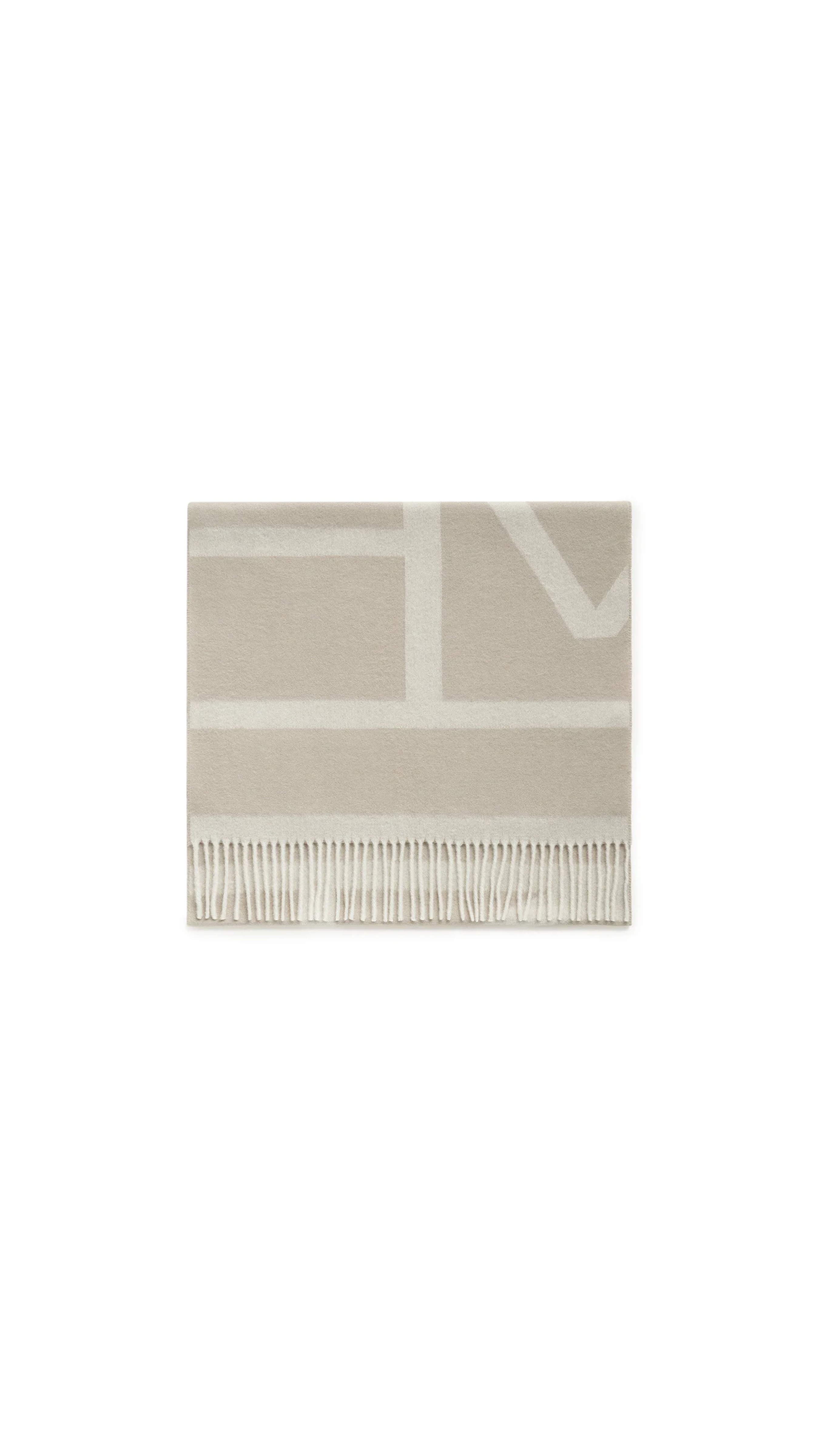 Monogram Jacquard Wool Scarf Bone - Beige