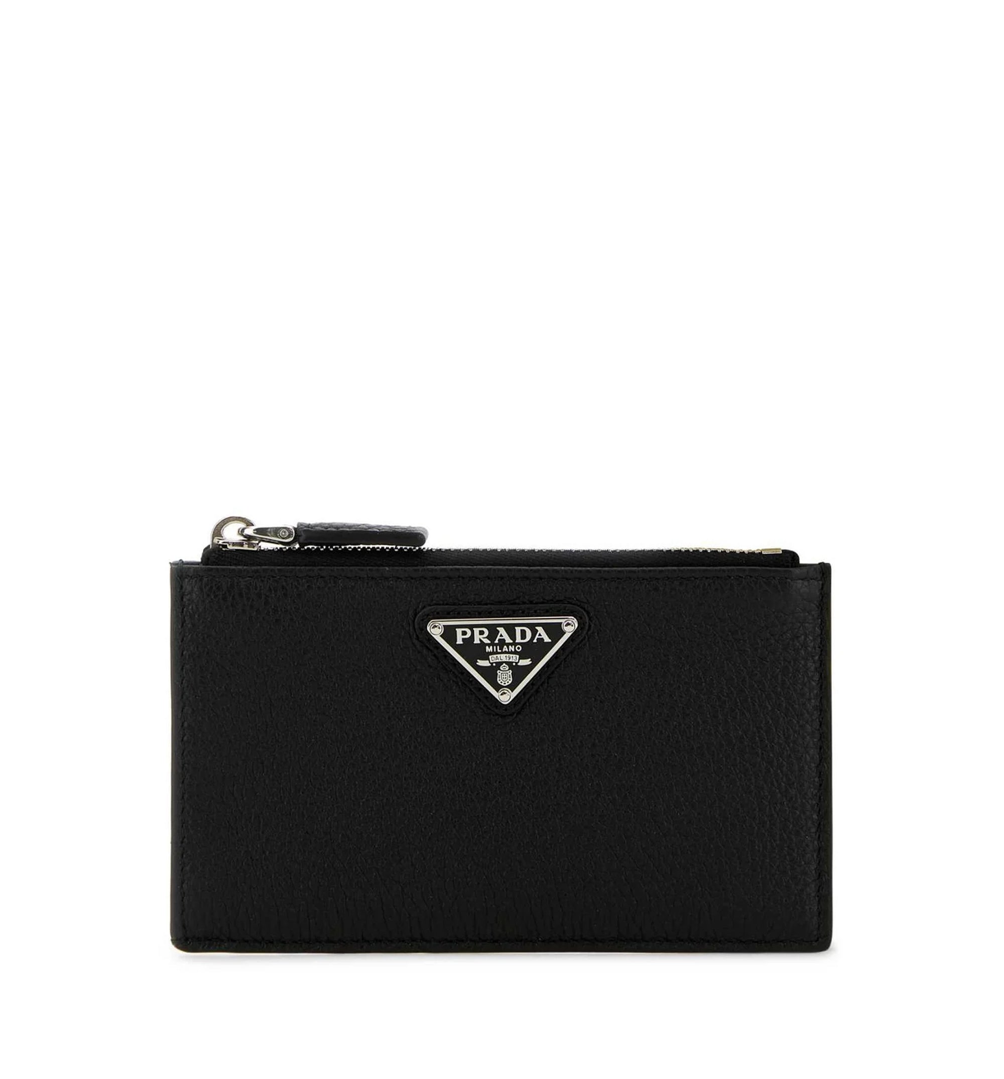 Saffiano Leather Card Holder - Black