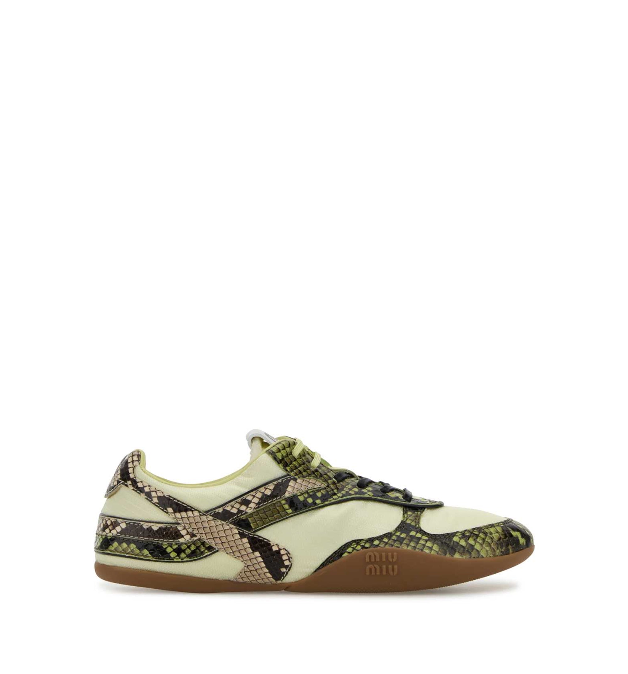 Gymnasium Technical Fabric And Python-print Ayers Leather Sneakers