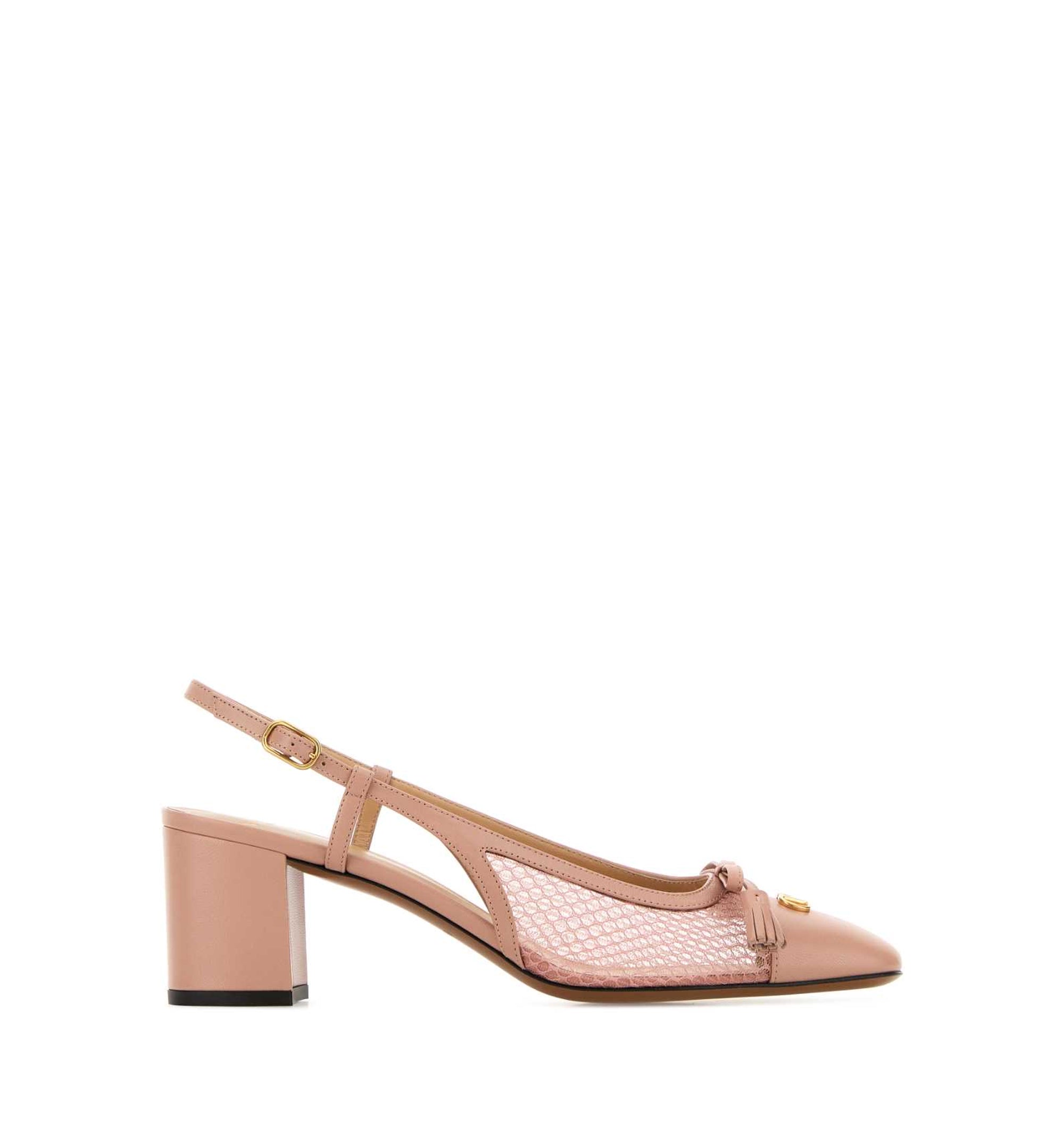 Valet Du Roi Mesh And Leather Slingback Pumps
