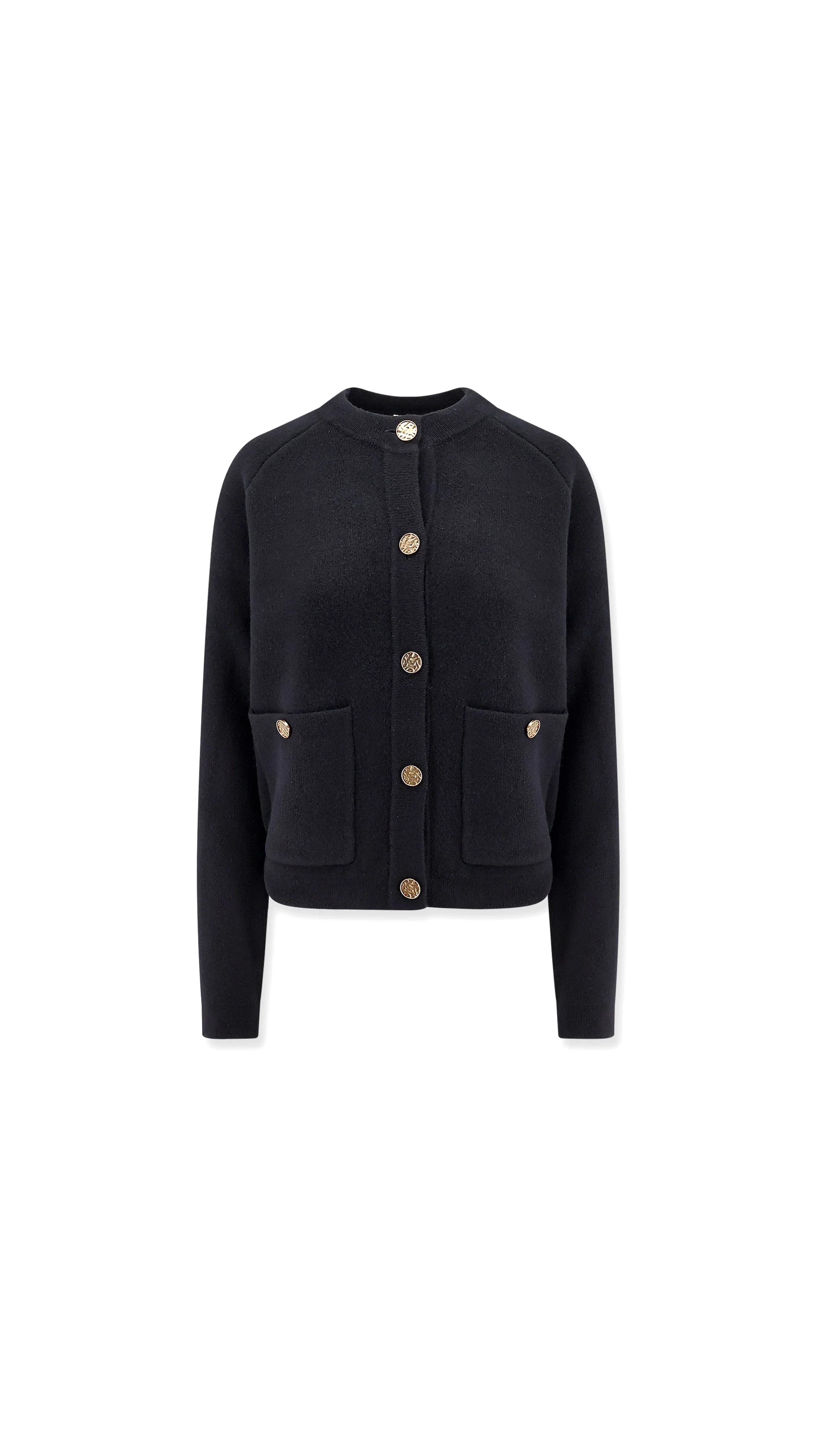 Wool Blend Cardigan - Black