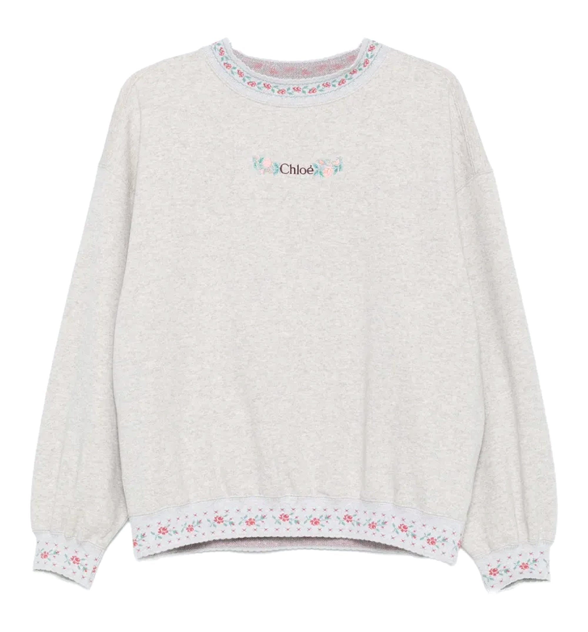 Floral-embroidered logo-print Sweater