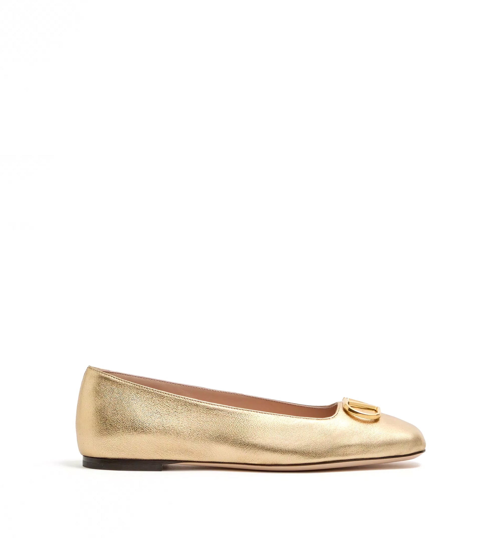VLogo Signature Ballerina In Laminated Nappa Leather