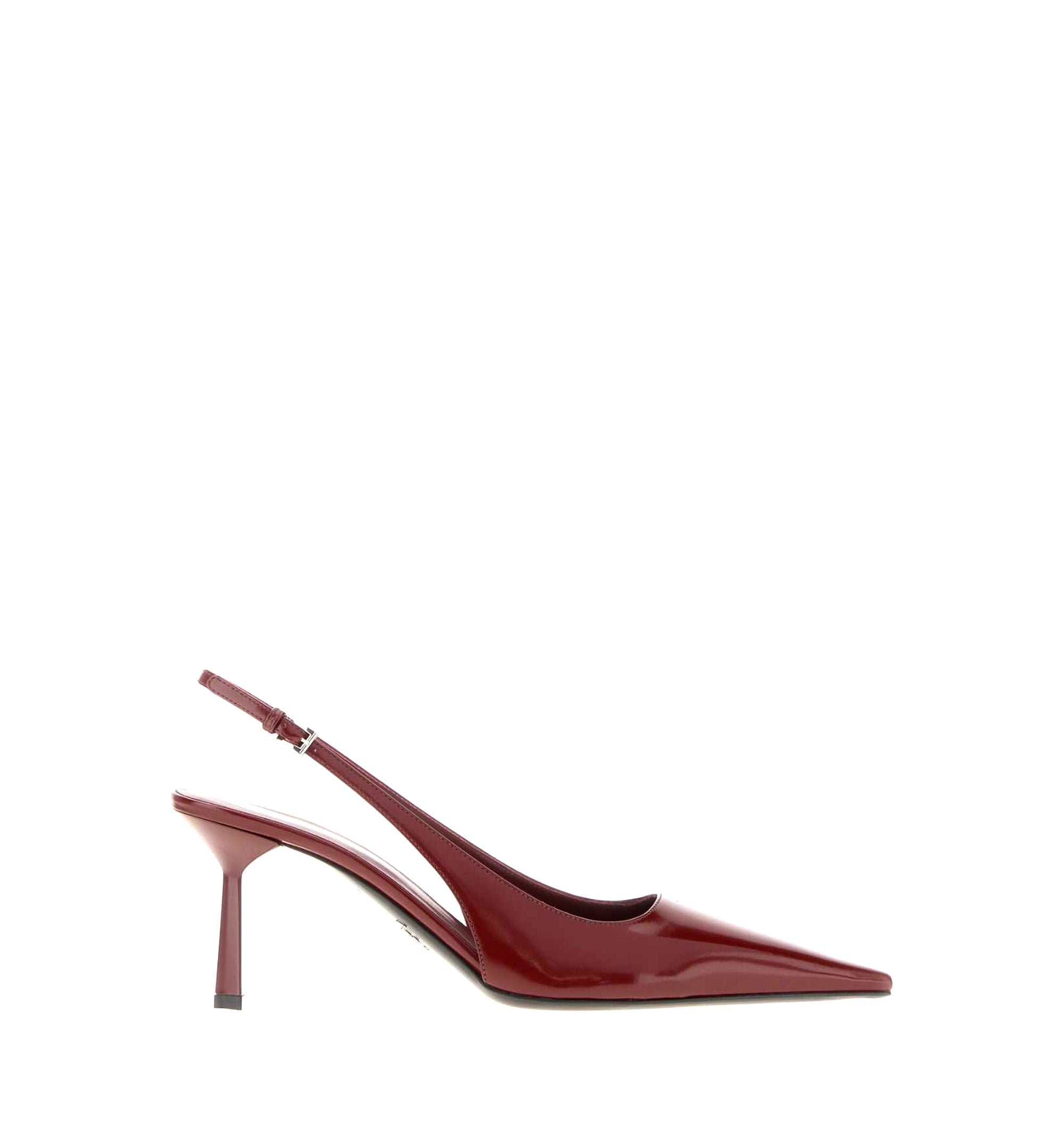 Brushed leather slingback pumps