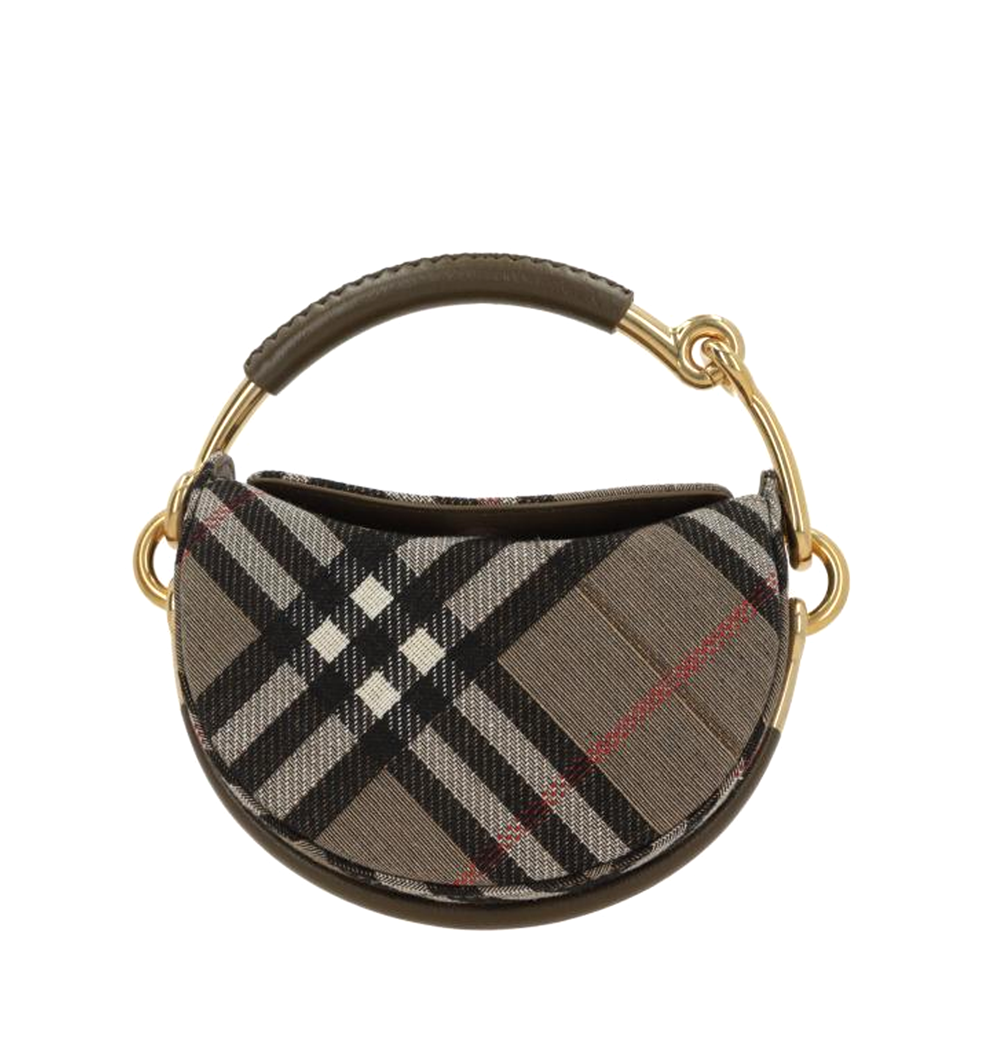 Check Crescent Hobo Bag
