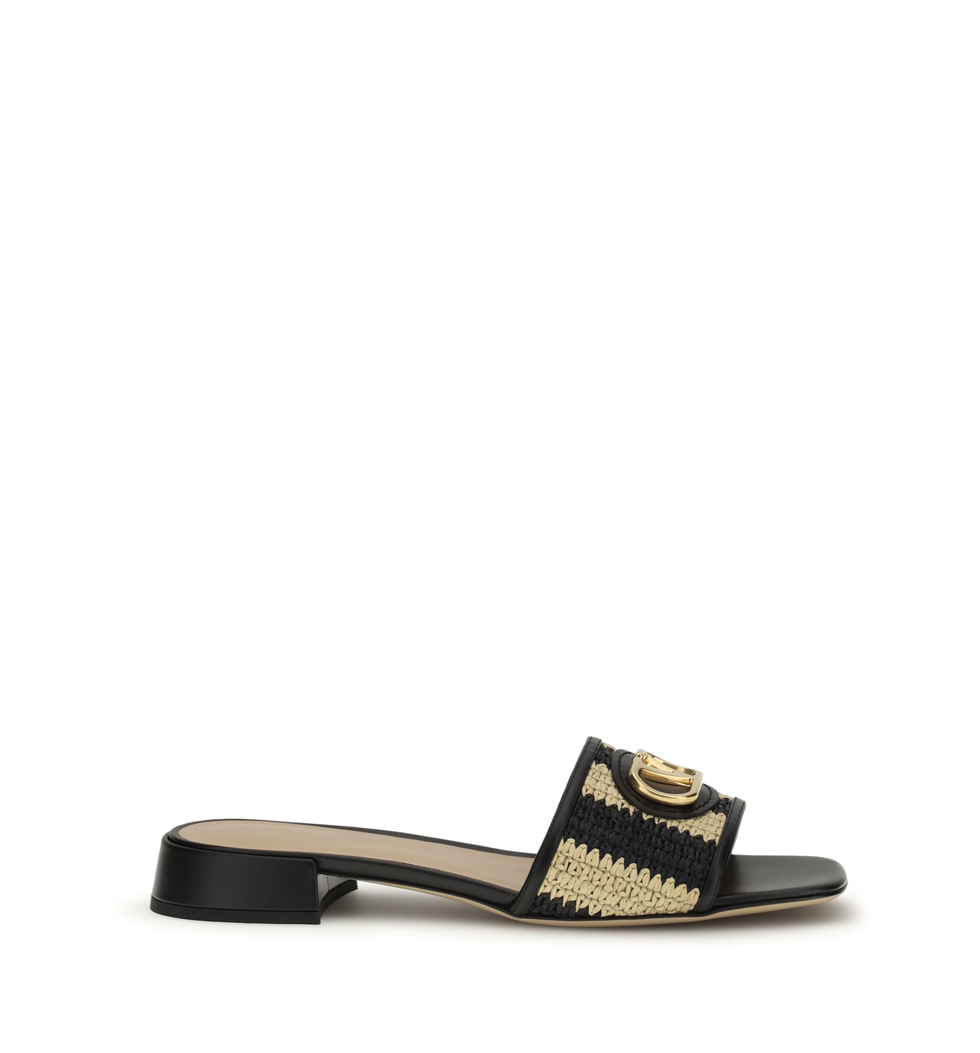 VLogo Signature Raffia Slide Sandals