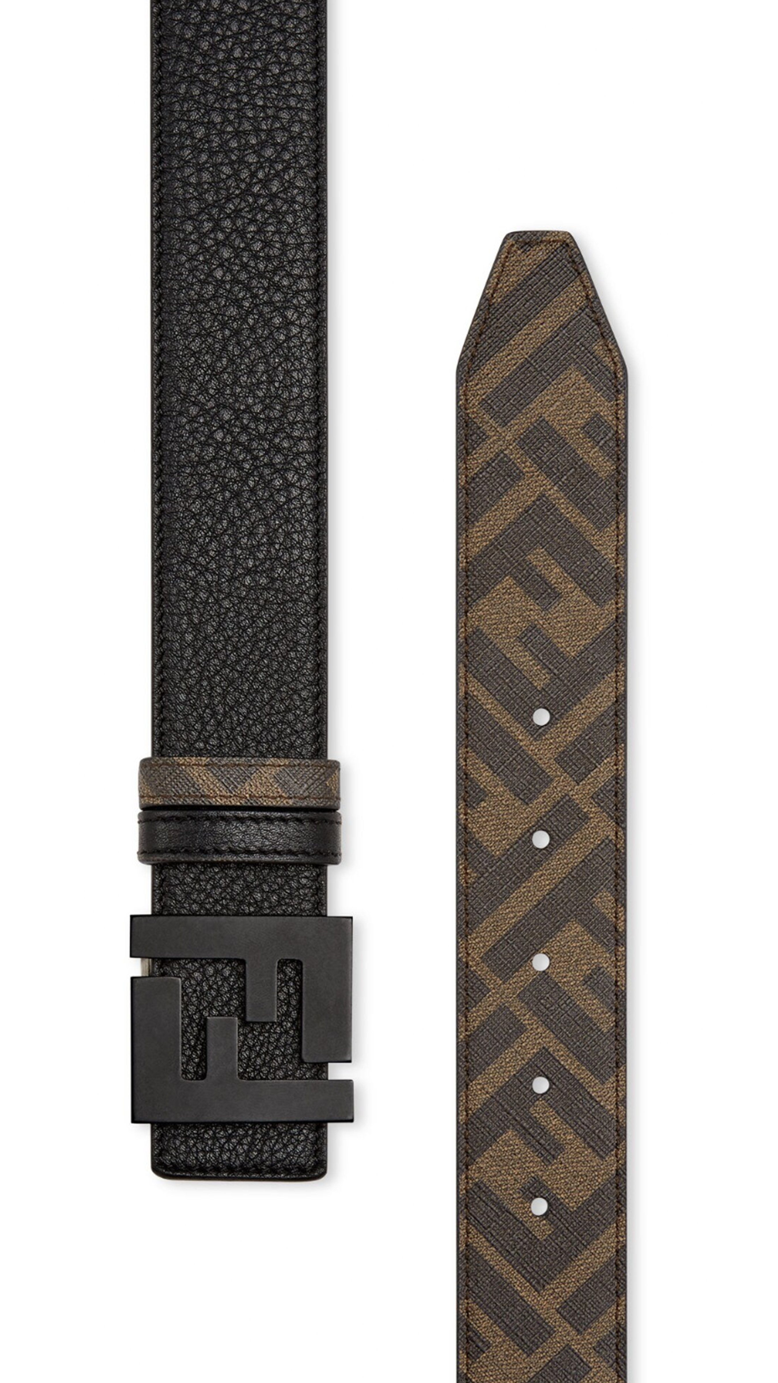 FF Reversible Leather Belt - Brown/Black