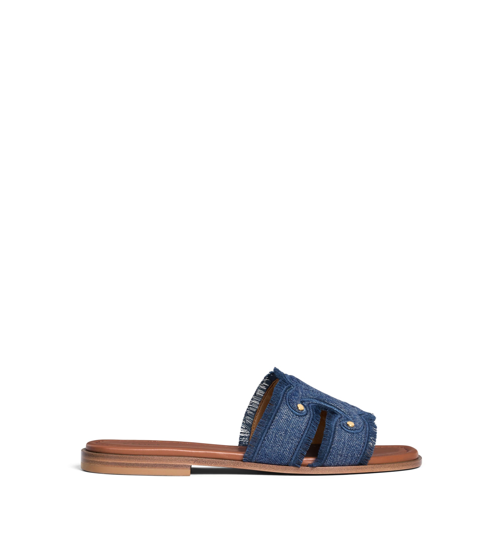 Celine Marina Fringed Mule In Denim