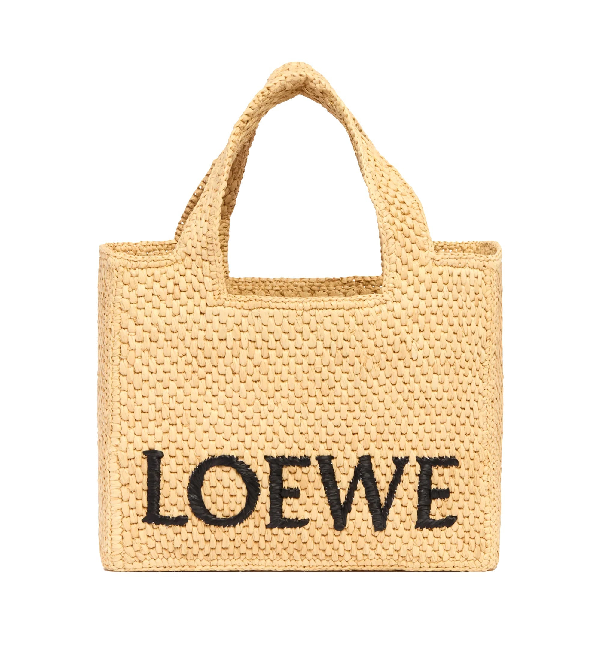 Small LOEWE Font Tote In Raffia