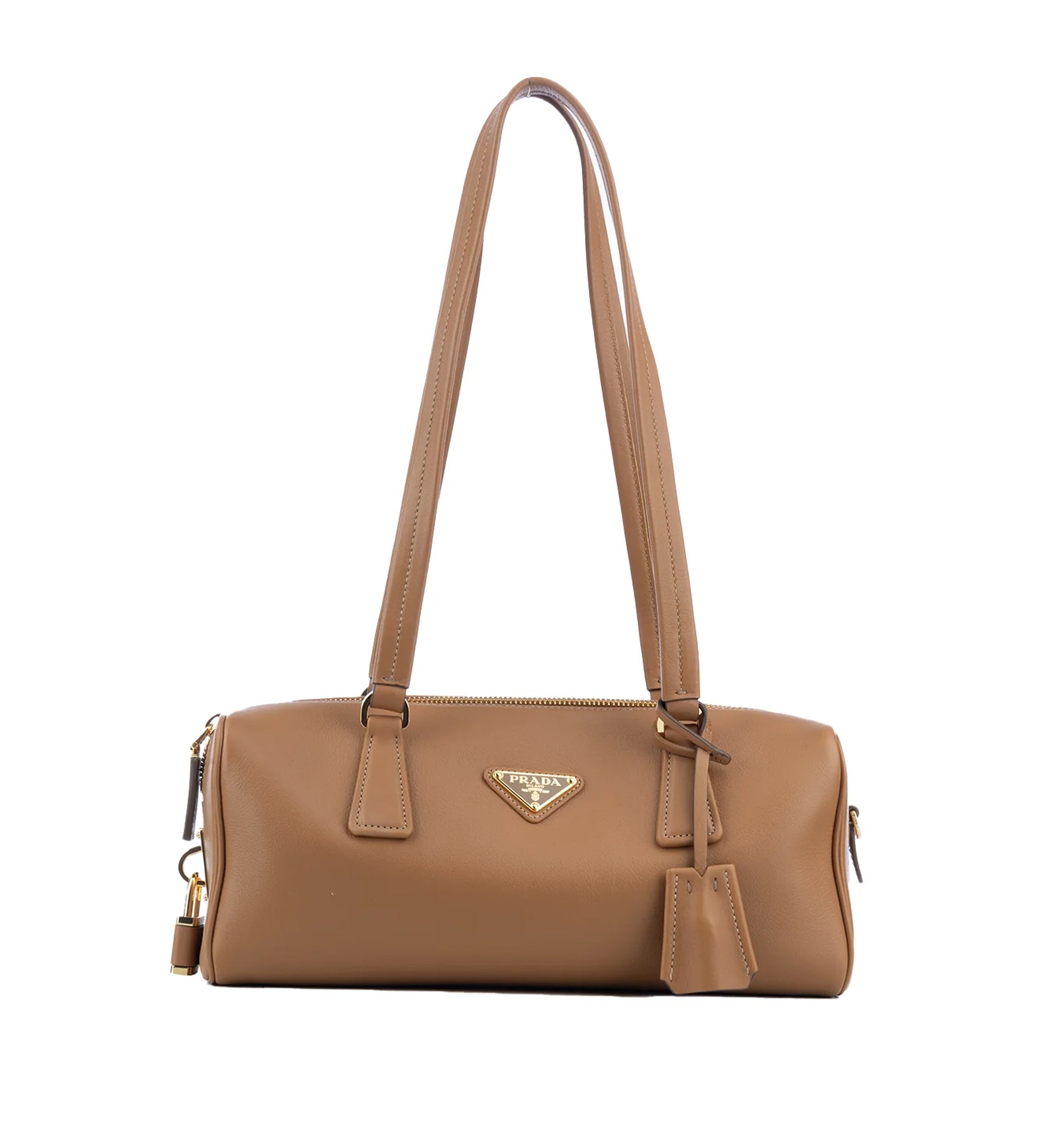 Medium Leather Top-Handle Bag With Padlock