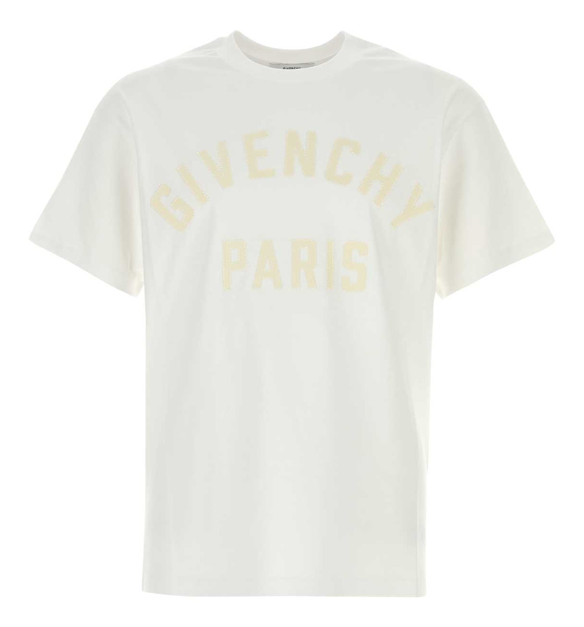 T-Shirt In Cotton With GIVENCHY Paris Embroidery