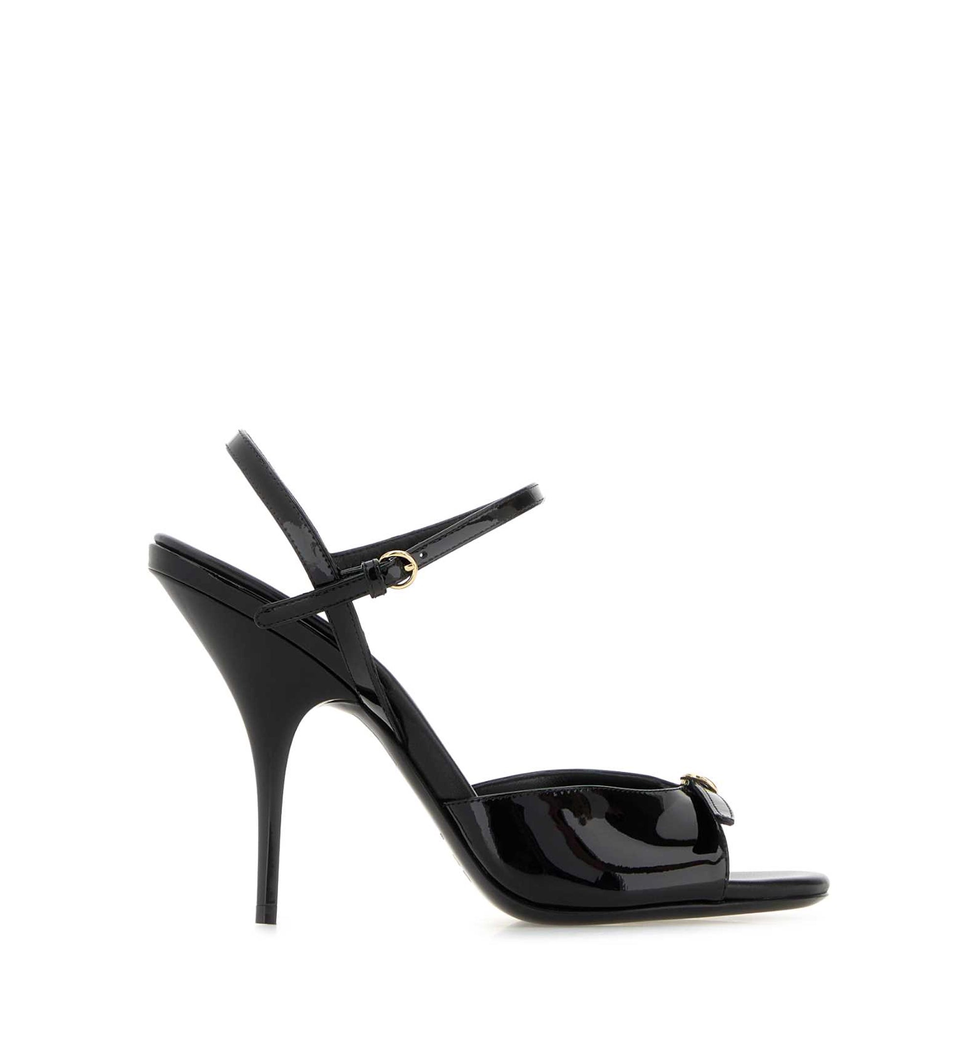 Patent Leather Sandals With Buckles